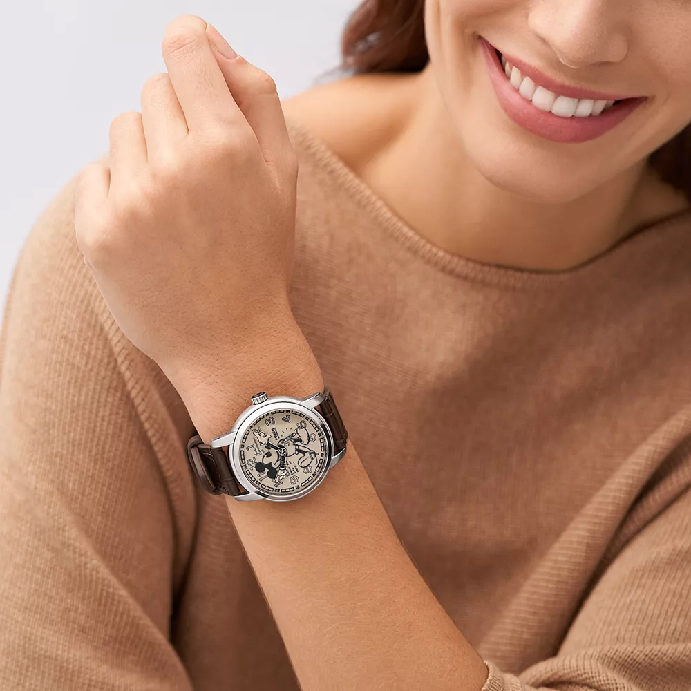 Fossil LE1185 Disney Mickey Mouse x Fossil Limited Edition Automatic fashion-modowy zegarek szary - miniatura 6