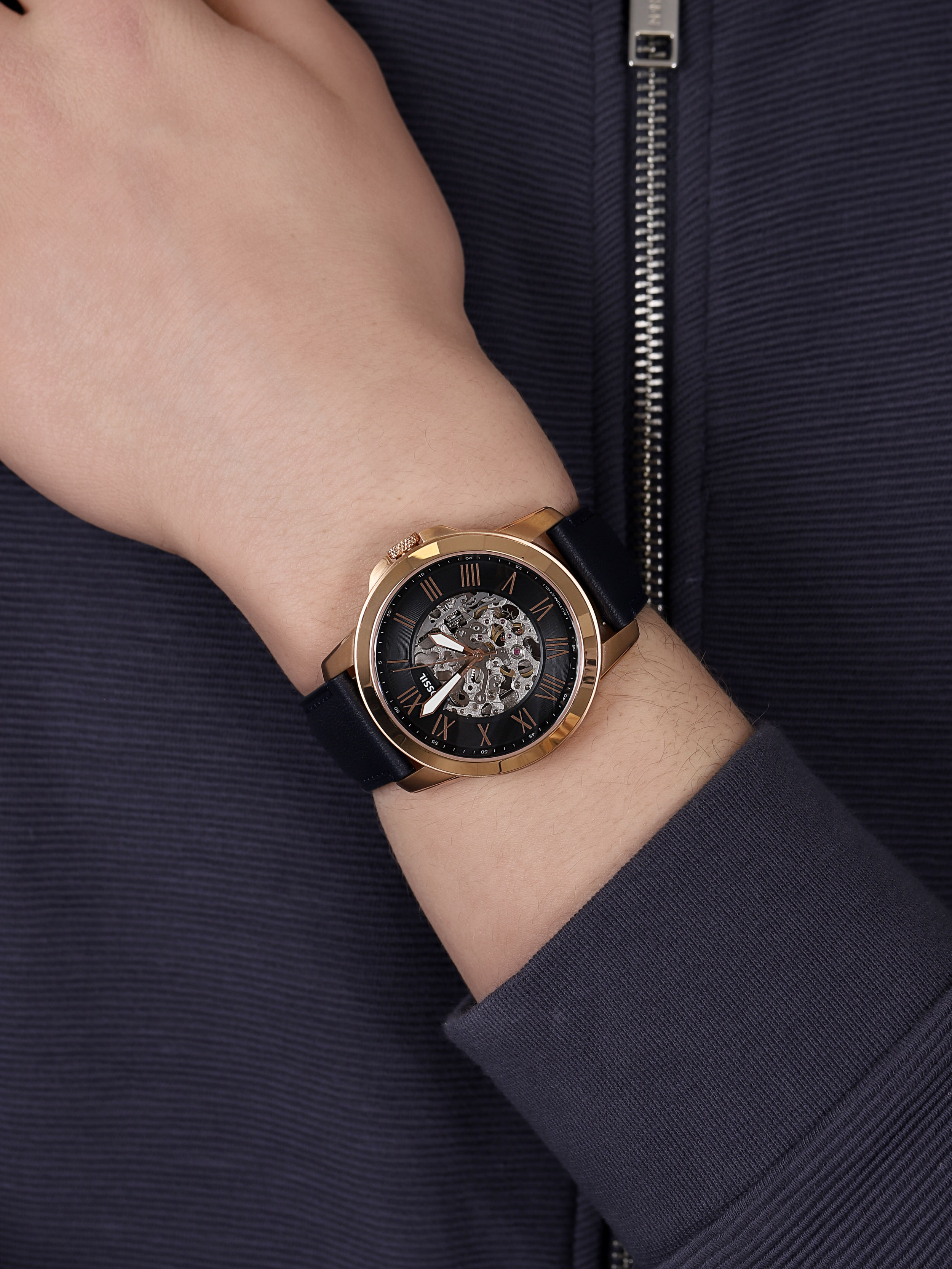 Fossil ME3102 zegarek różowe złoto fashion/modowy Grant pasek - miniatura 3