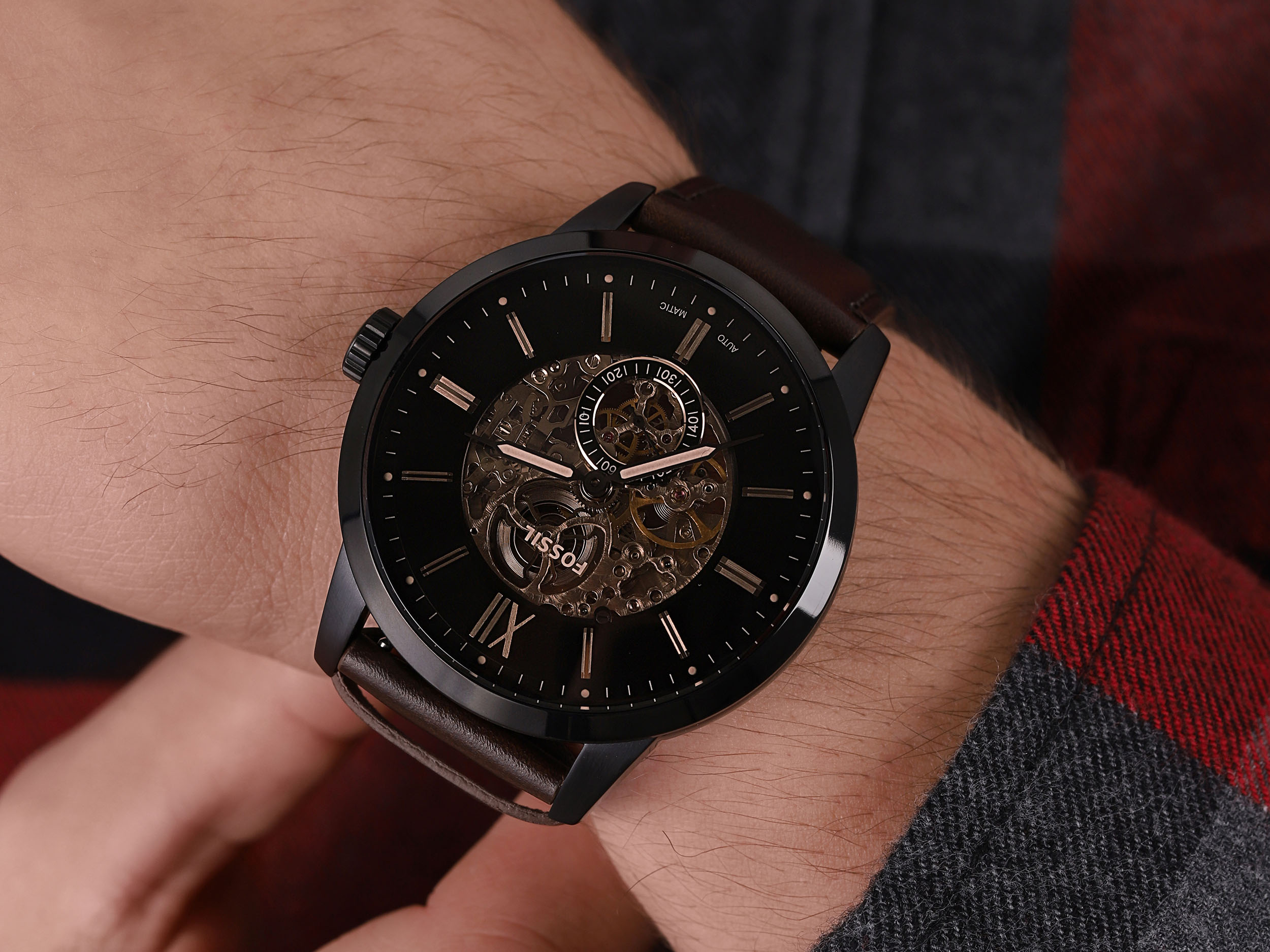 Fossil ME3155 zegarek czarny fashion/modowy Townsman pasek - miniatura 7