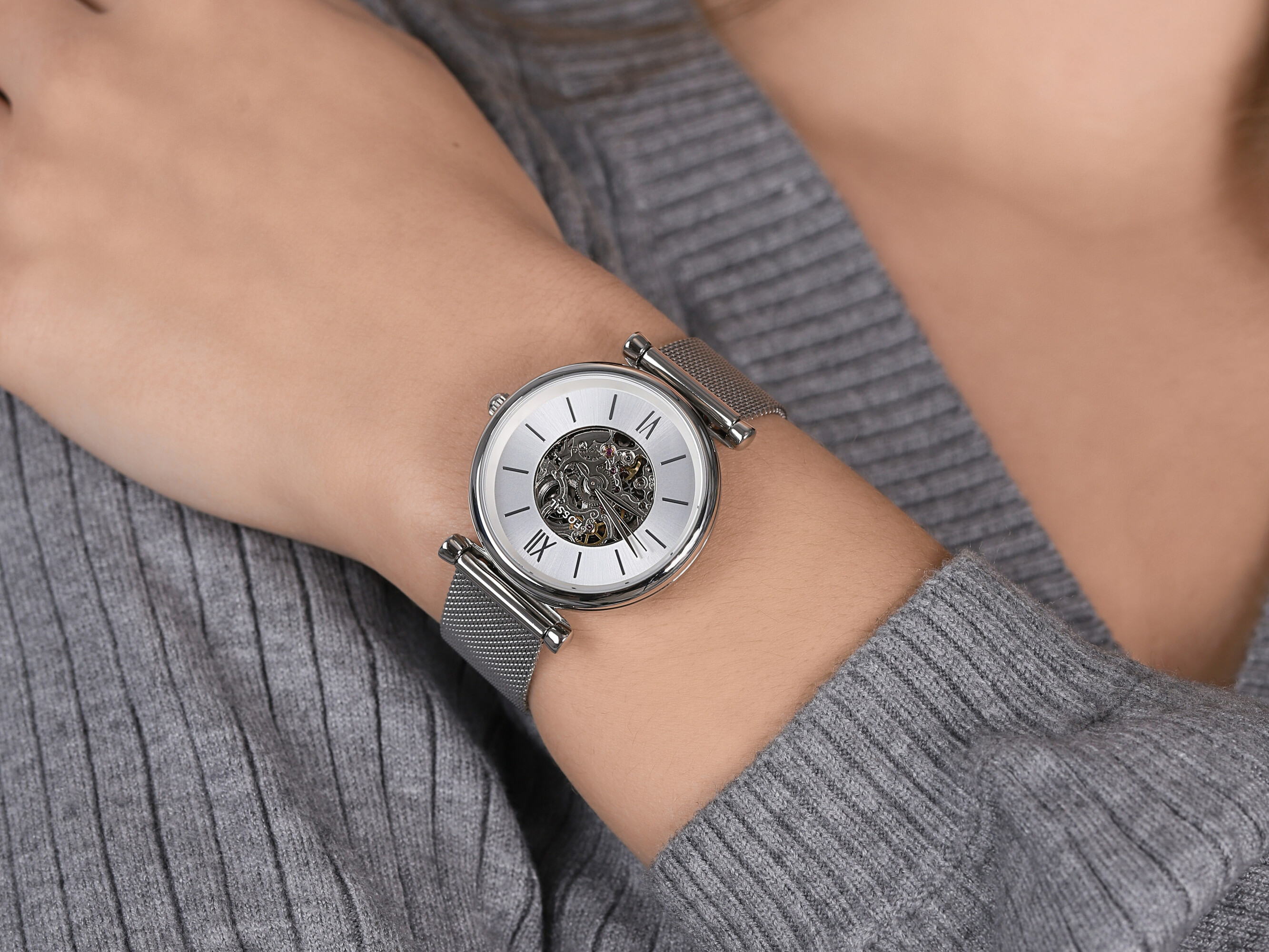 Fossil ME3176 CARLIE AUTOMATIC Carlie klasyczny zegarek srebrny - miniatura 4