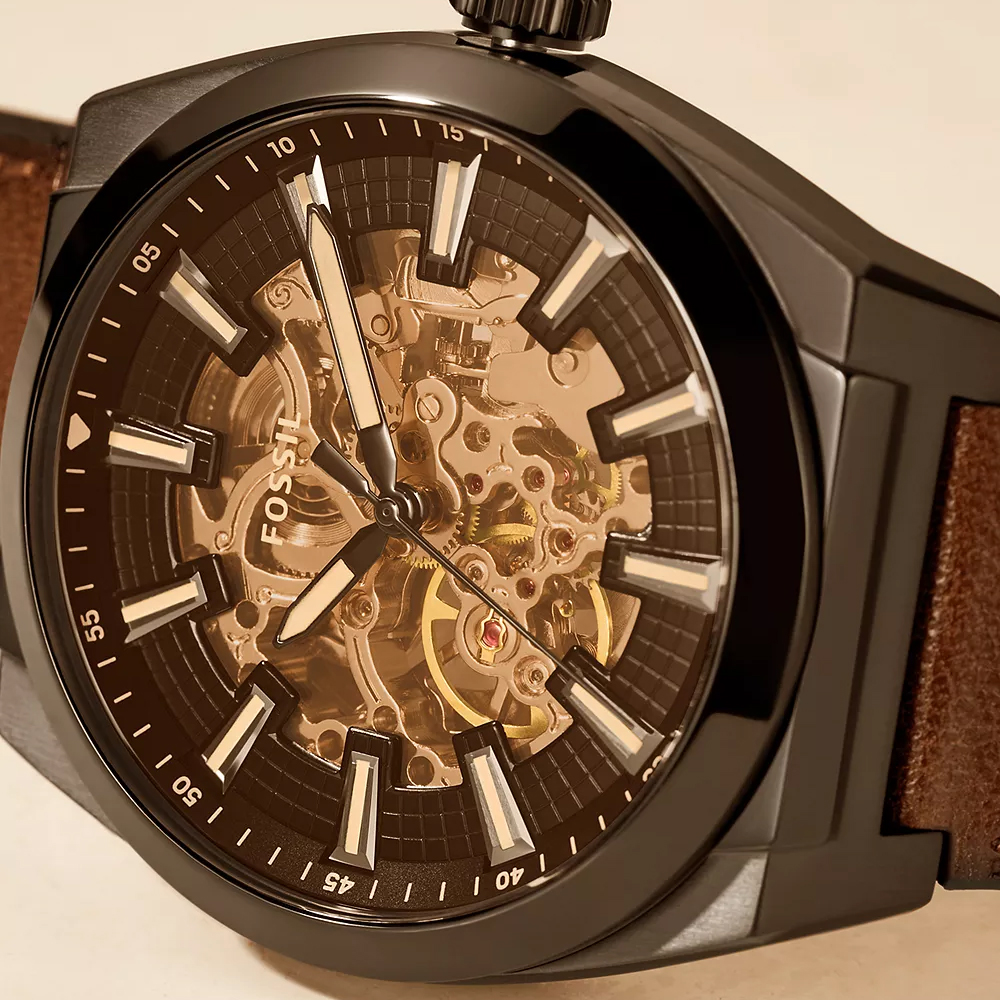Fossil ME3207 zegarek czarny klasyczny Męskie pasek