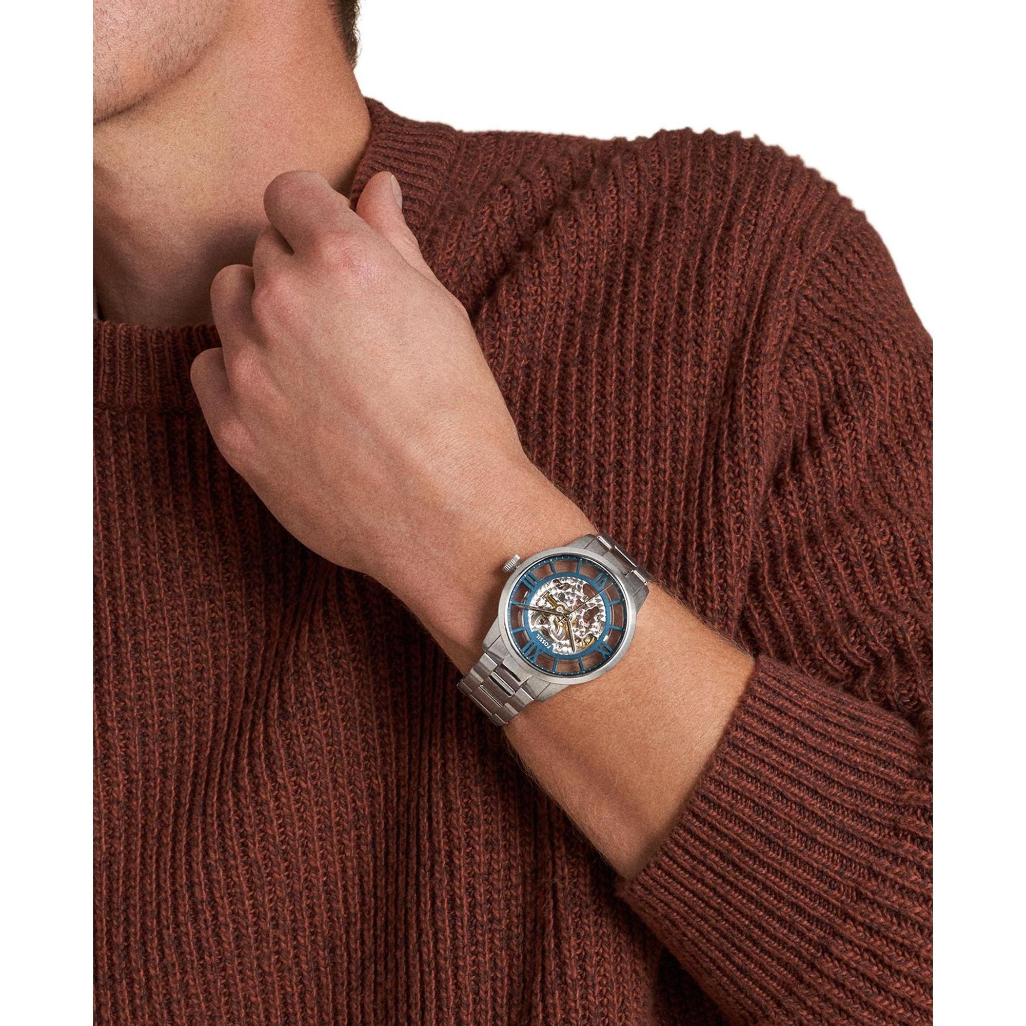 Fossil ME3260 zegarek srebrny klasyczny Townsman bransoleta