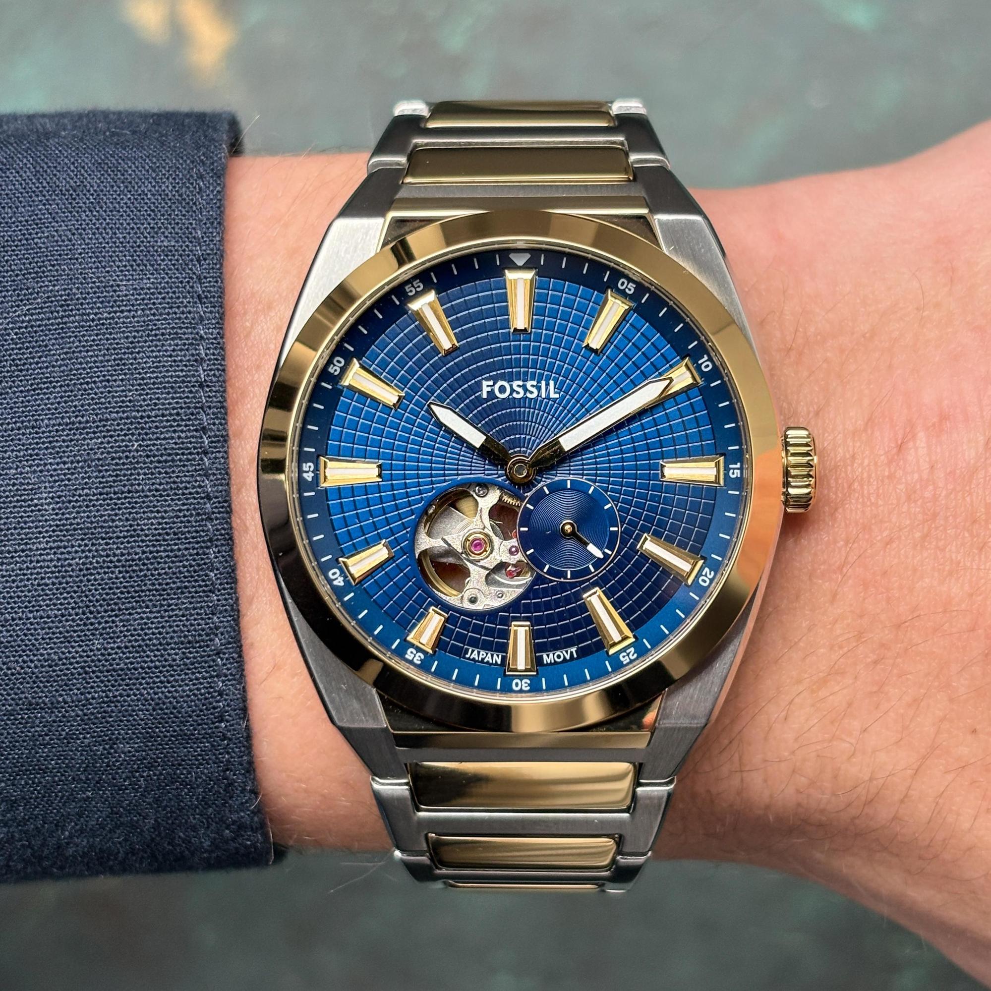 Fossil ME3275 zegarek srebrny klasyczny Męskie bransoleta