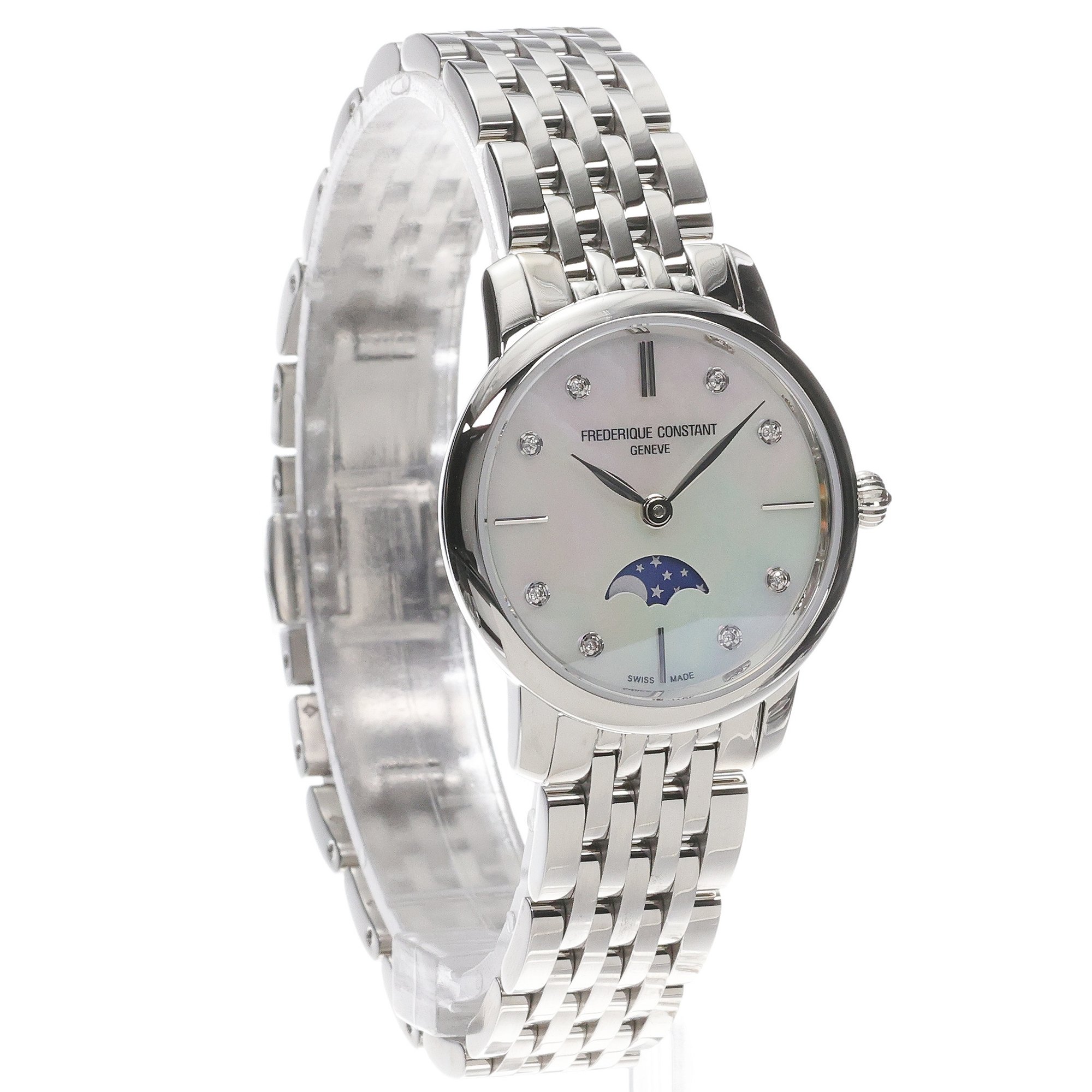 Frederique Constant FC-206MPWD1S6B SLIMLINE LADIES MOONPHASE zegarek elegancki Slimline - miniatura 3