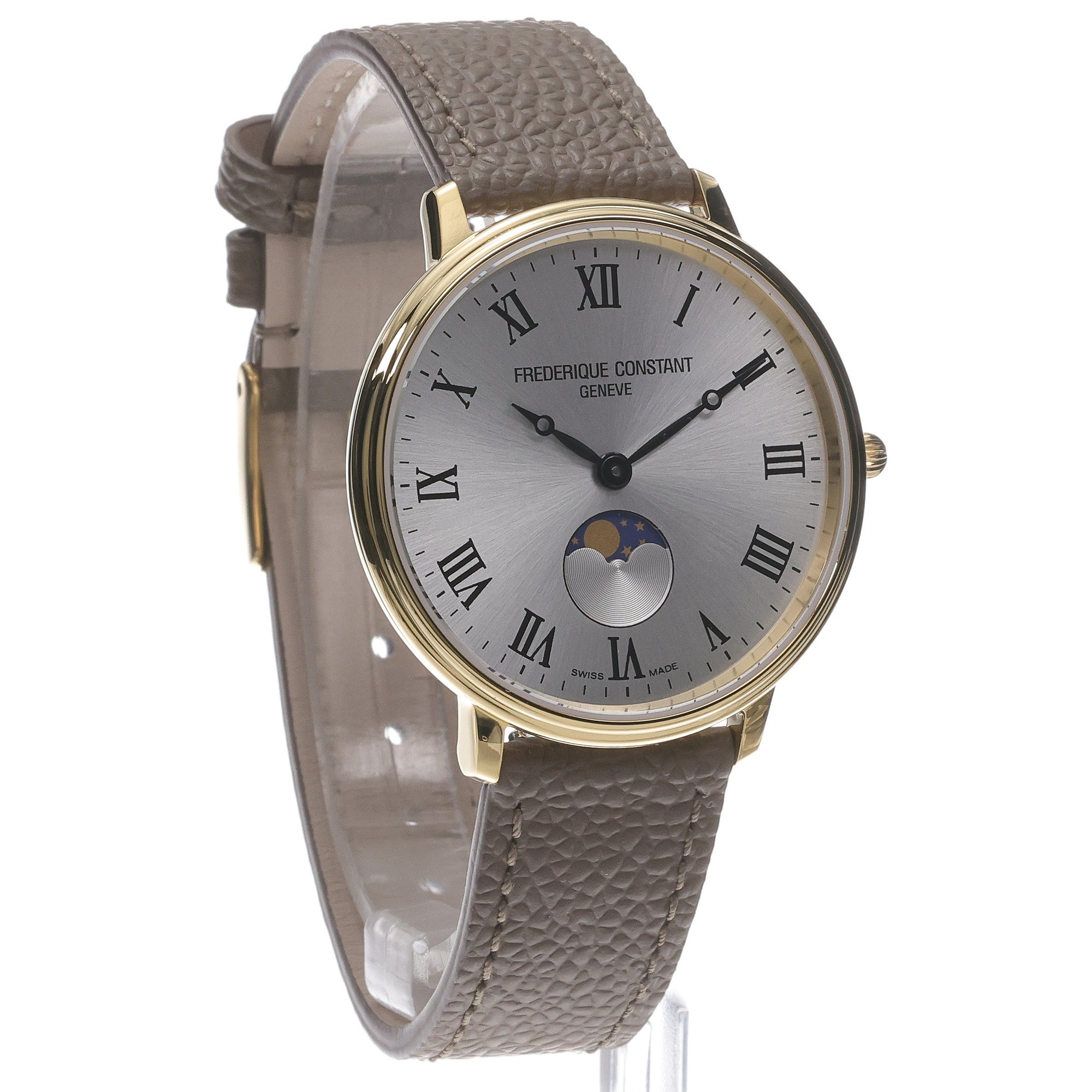 Frederique Constant FC-206RS3S5 Moneta Moonphase Classics elegancki zegarek złoty - miniatura 3
