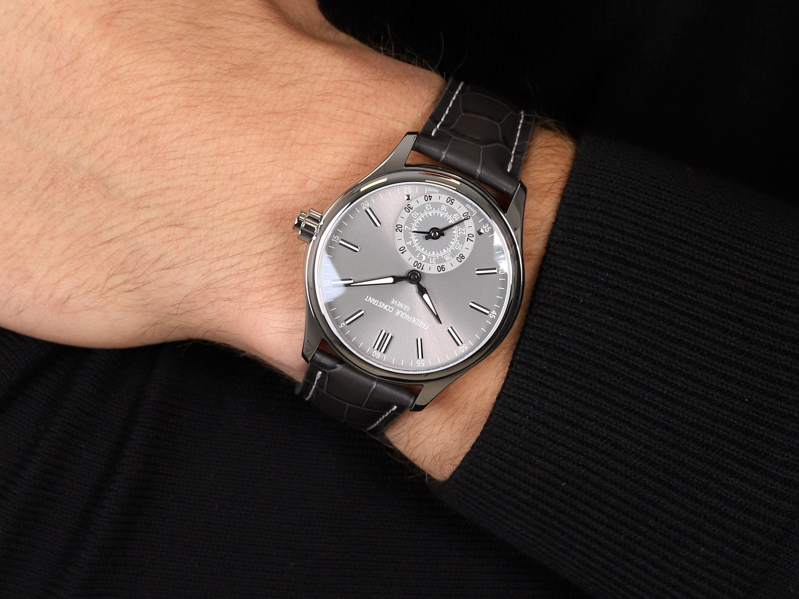 Frederique Constant FC-285LGS5B6 smartwatch srebrny klasyczny Smartwatch pasek - miniatura 4