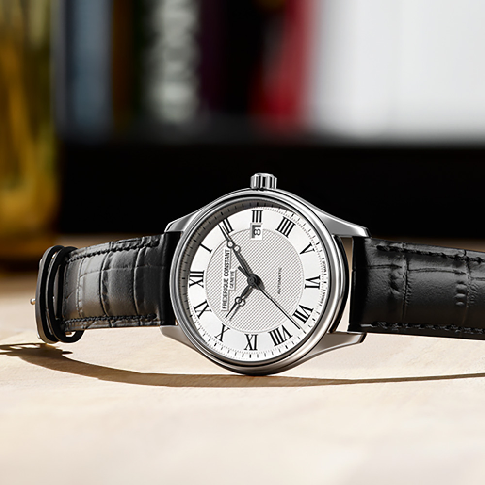 Frederique Constant FC-303MC5B6 zegarek srebrny klasyczny Classics pasek - miniatura 4
