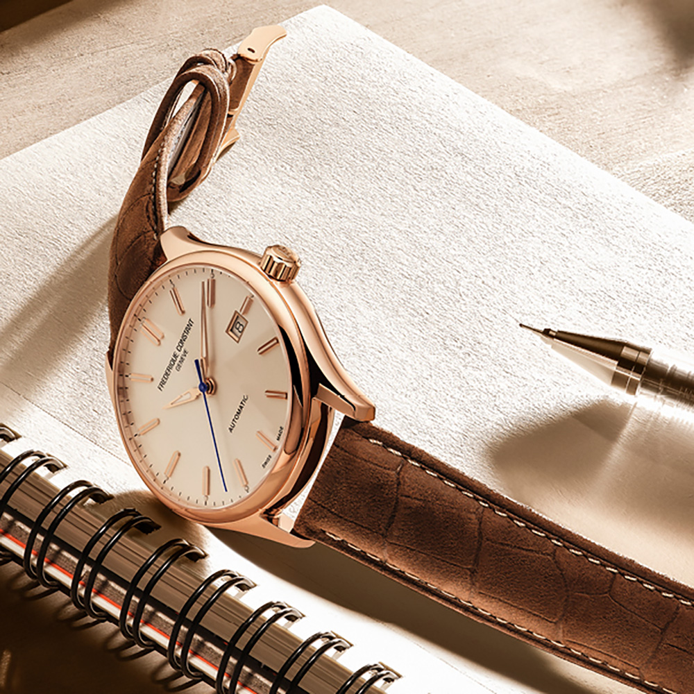 Frederique Constant FC-303NV5B4 zegarek różowe złoto klasyczny Classics pasek - miniatura 8