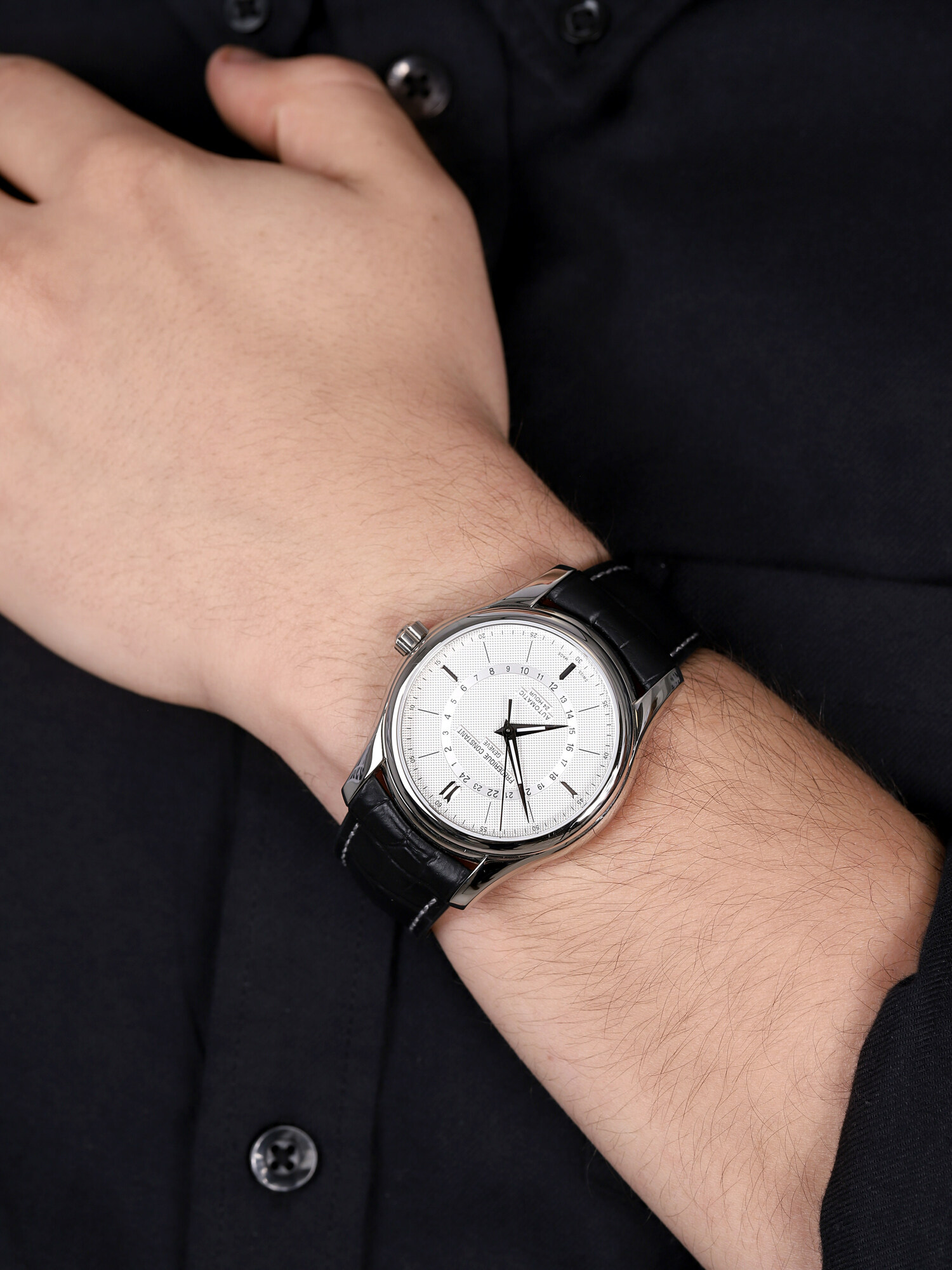 Frederique Constant FC-332S6B6 zegarek srebrny klasyczny Classics pasek - miniatura 3