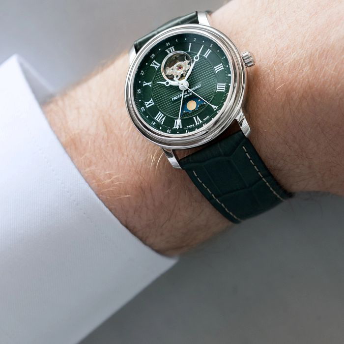 Frederique Constant FC-335MCGRW4P26 zegarek srebrny klasyczny Classics pasek - miniatura 7