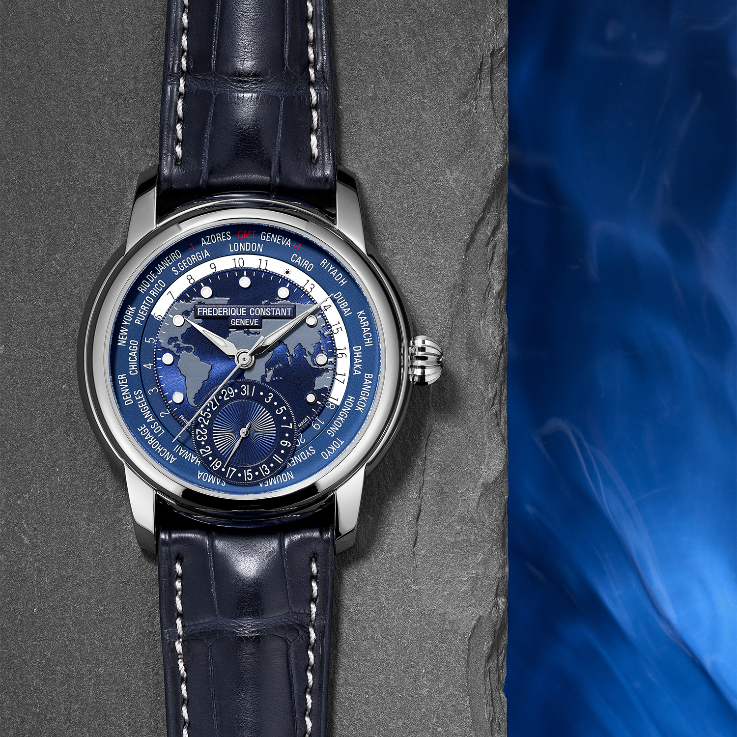 Frederique Constant FC-718NWM4H6 CLASSIC WORLDTIMER MANUFACTURE zegarek klasyczny Manufacture - miniatura 4