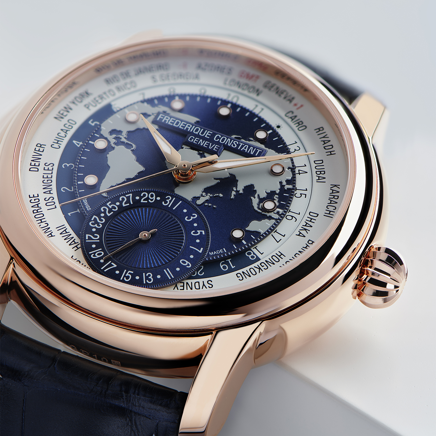 Frederique Constant FC-718NWWM4H9 zegarek różowe złoto klasyczny Manufacture pasek - miniatura 5
