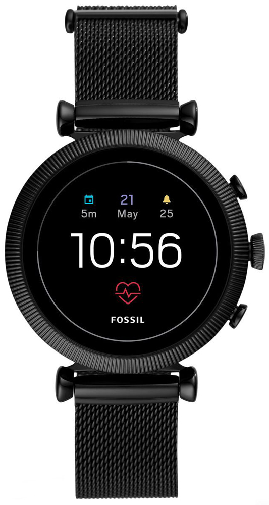 Fossil Smartwatches Gen 4 Smartwatch Sloan HR Black Stainless Steel Mesh FTW6050