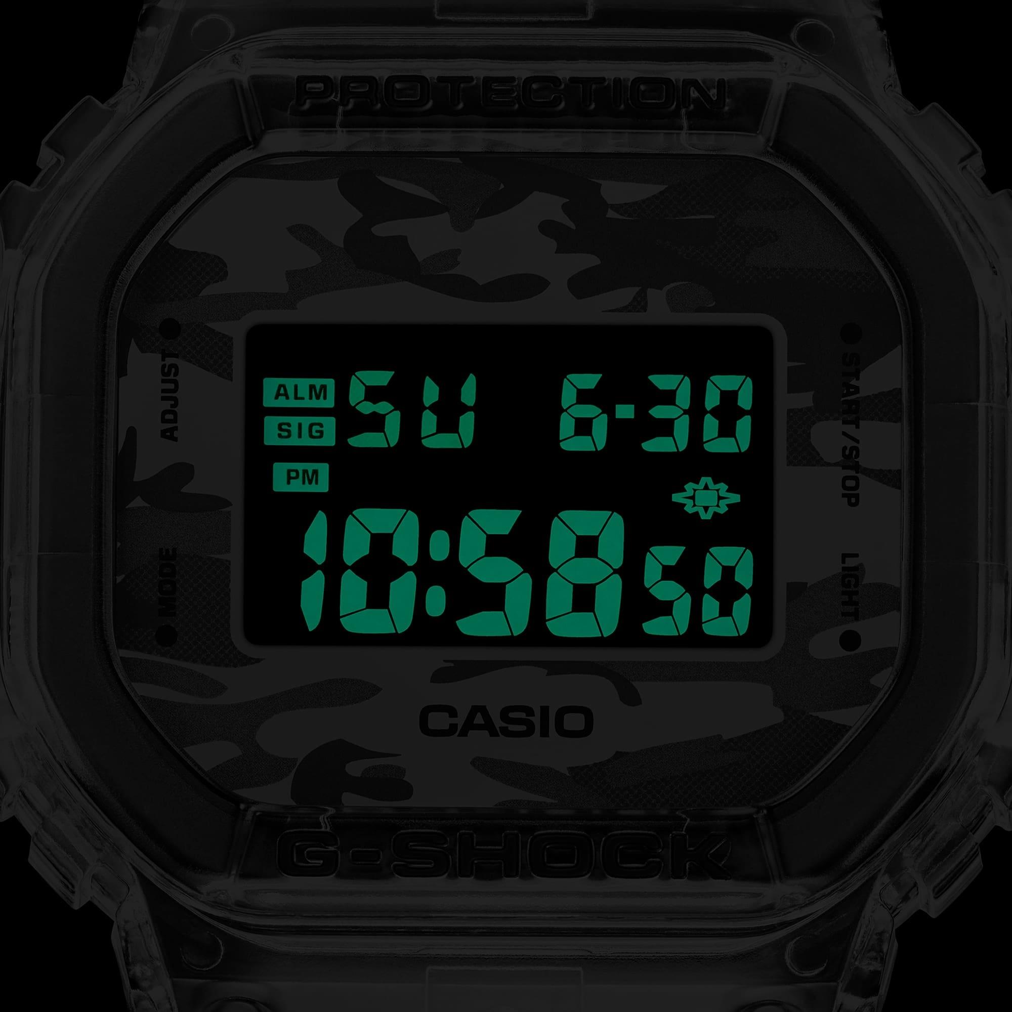G-SHOCK DW-5600SKC-1ER G-SHOCK G-SHOCK SKELETON CAMOUFLAGE zegarek męski sportowy mineralne - miniatura 8