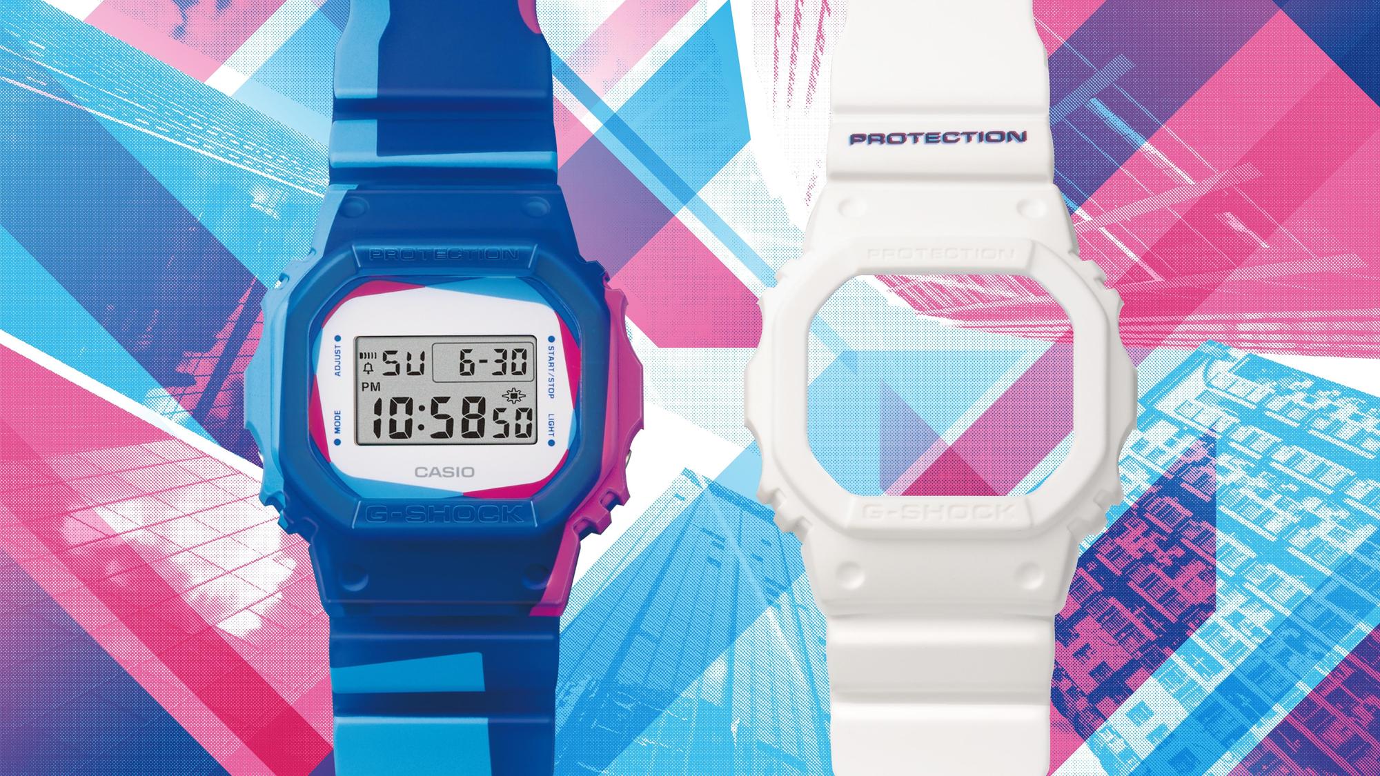 G-SHOCK DWE-5600PR-2ER zegarek niebieski retro G-SHOCK Original pasek - miniatura 5