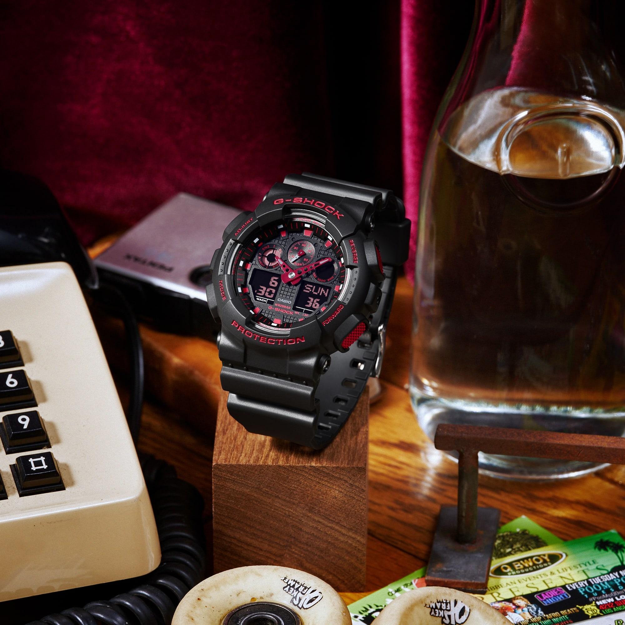 G-SHOCK GA-100BNR-1AER G-Shock Red Spirit Series G-SHOCK Original sportowy zegarek czarny - miniatura 9