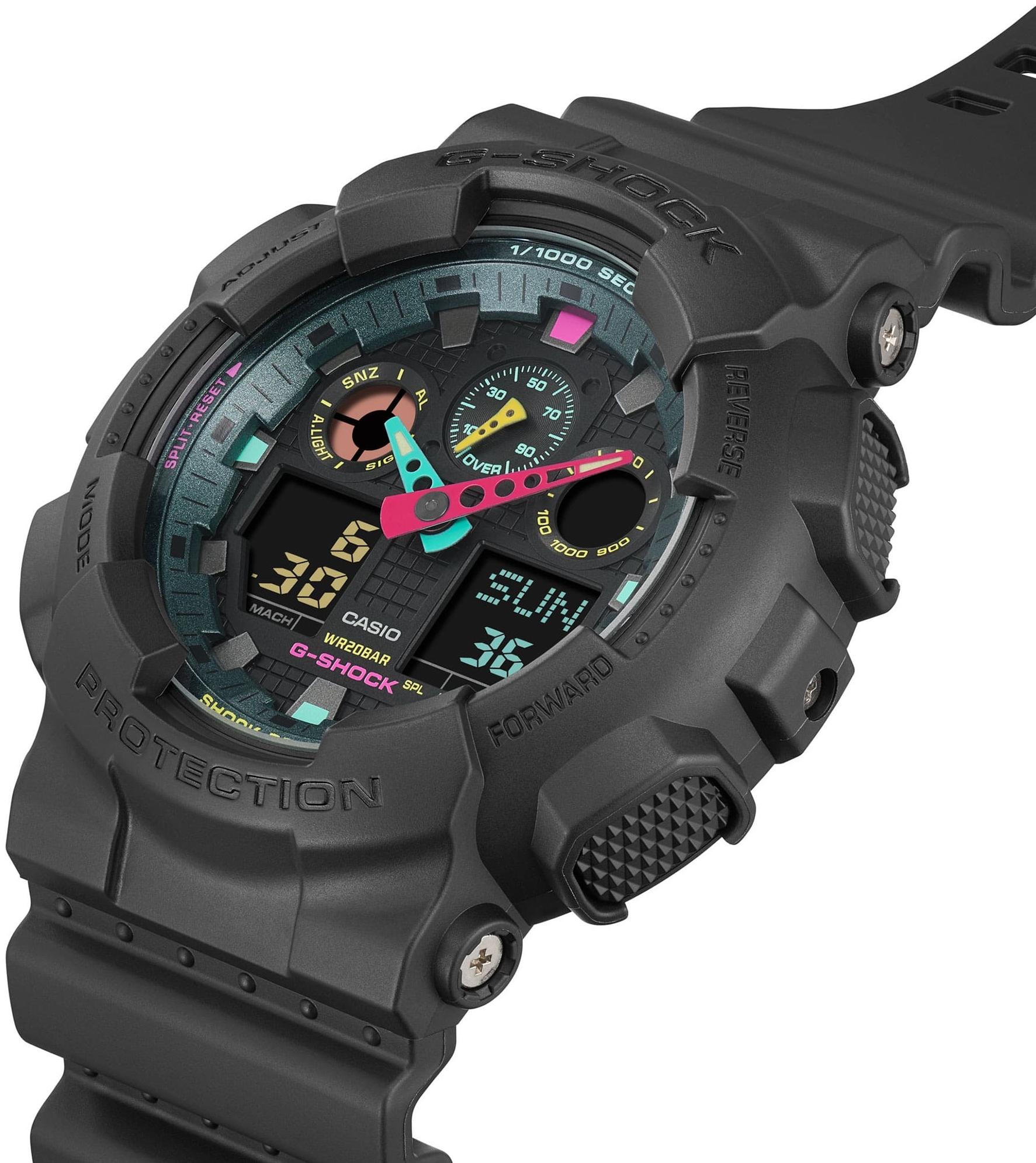 G-SHOCK GA-100MF-1AER G-SHOCK MULTI-FLUORESCENT ACCENTS zegarek sportowy G-SHOCK Original