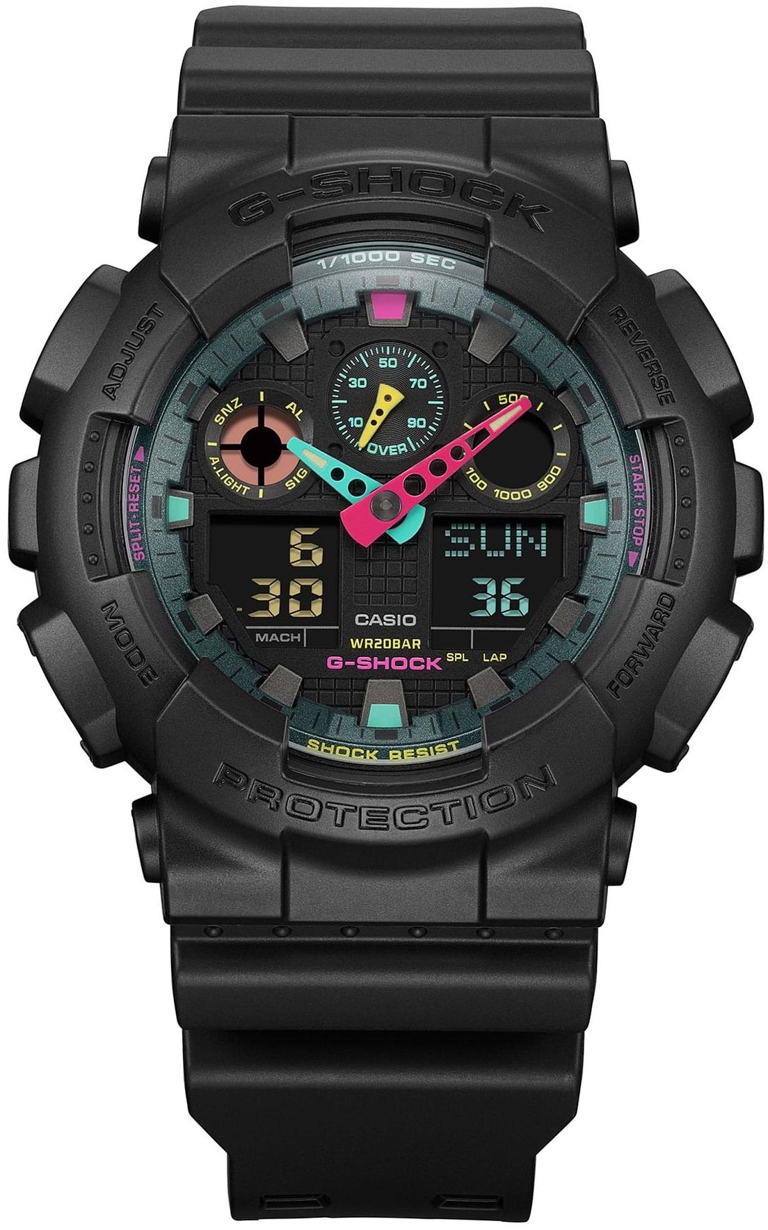 G-SHOCK GA-100MF-1AER G-SHOCK MULTI-FLUORESCENT ACCENTS zegarek sportowy G-SHOCK Original