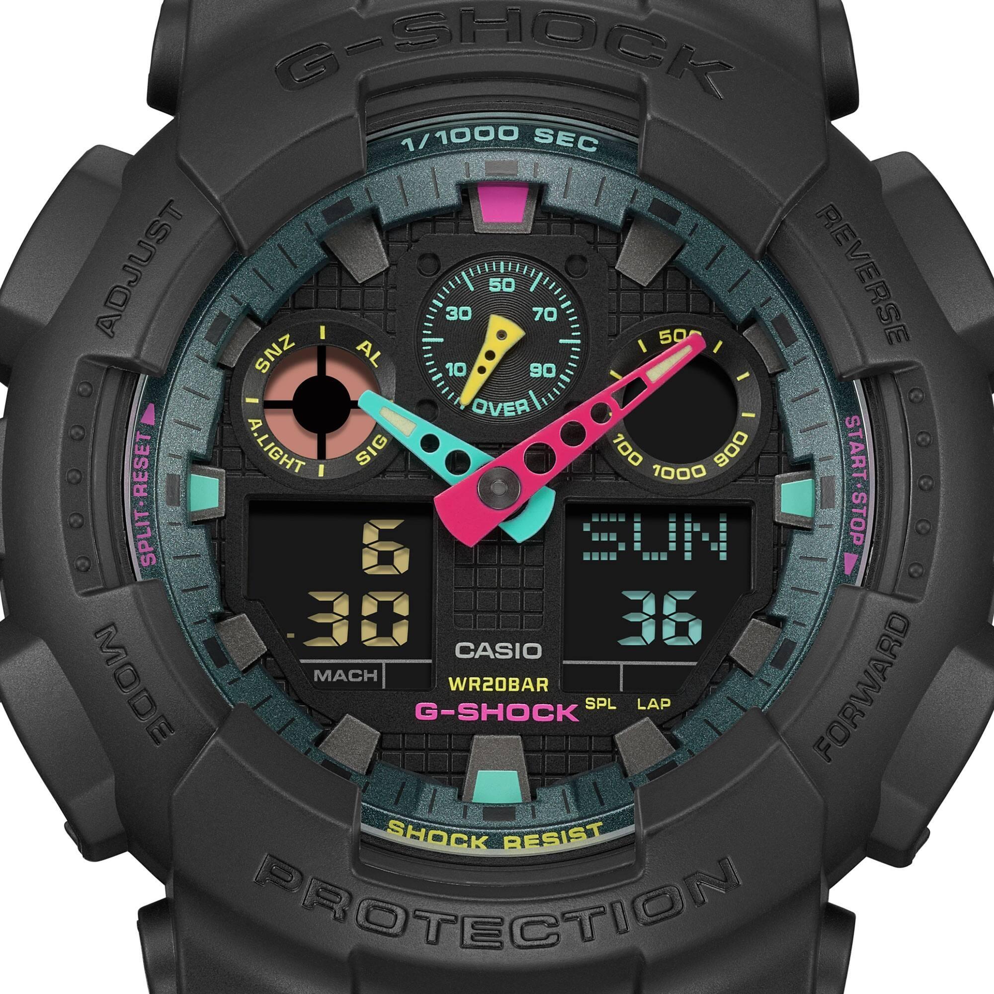 G-SHOCK GA-100MF-1AER G-SHOCK MULTI-FLUORESCENT ACCENTS zegarek sportowy G-SHOCK Original