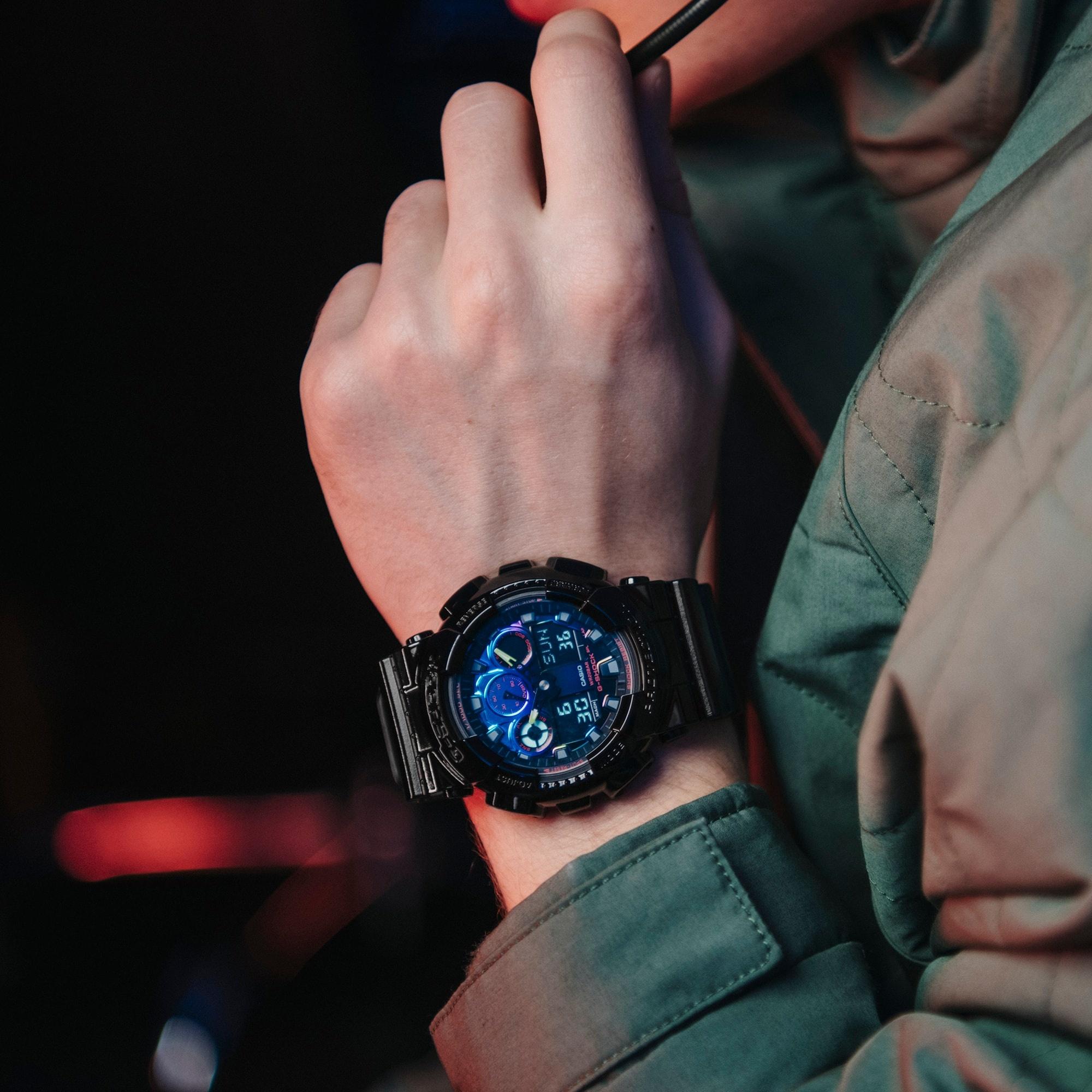 G-SHOCK GA-100RGB-1AER G-SHOCK Original sportowy zegarek pomarańczowy - miniatura 9