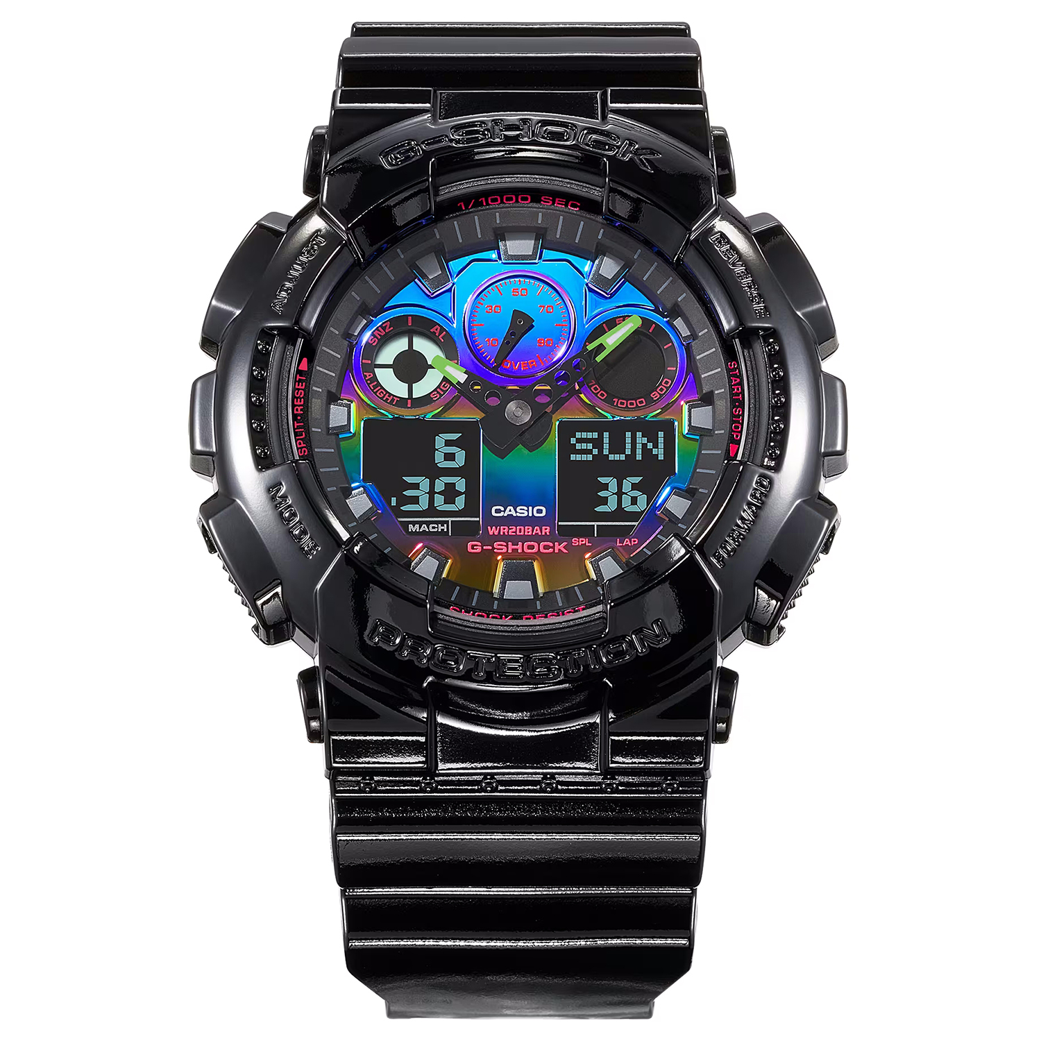 G-SHOCK GA-100RGB-1AER męski zegarek G-SHOCK Original pasek - miniatura 2