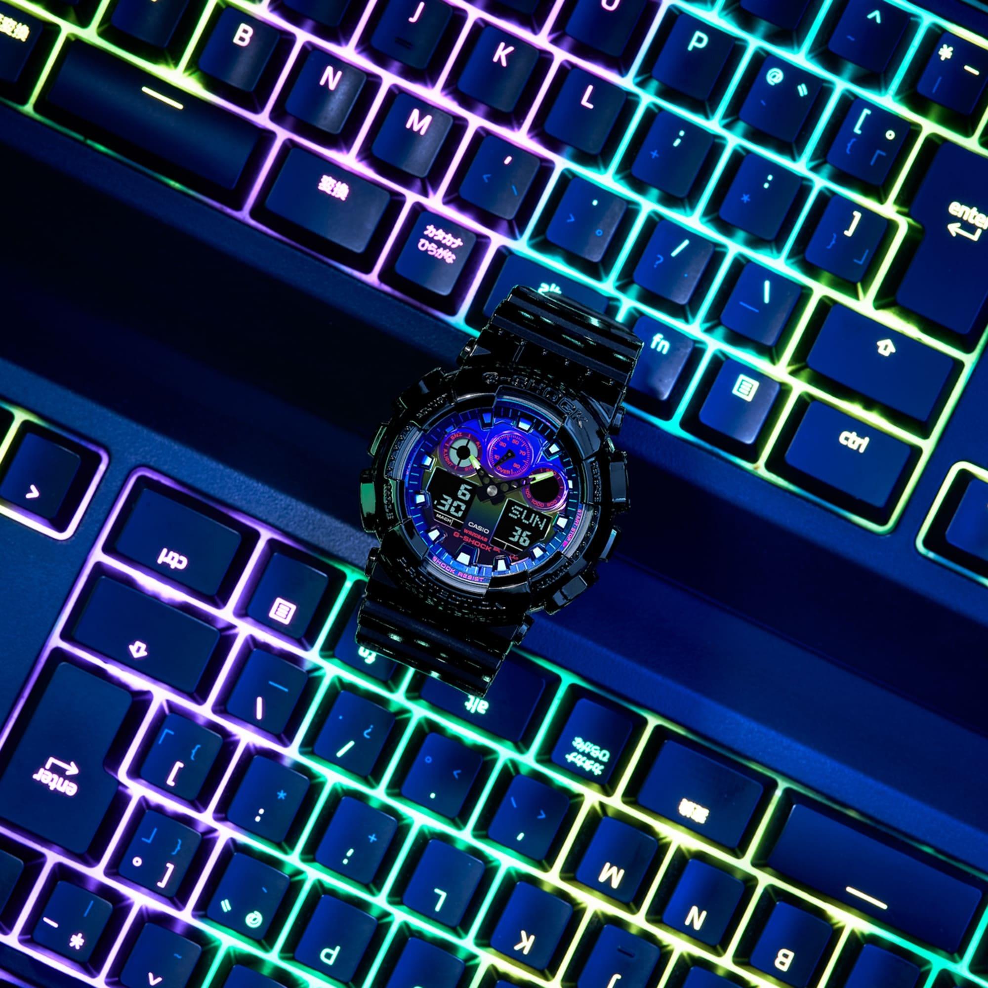 G-SHOCK GA-100RGB-1AER zegarek męski sportowy G-SHOCK Original pasek - miniatura 8