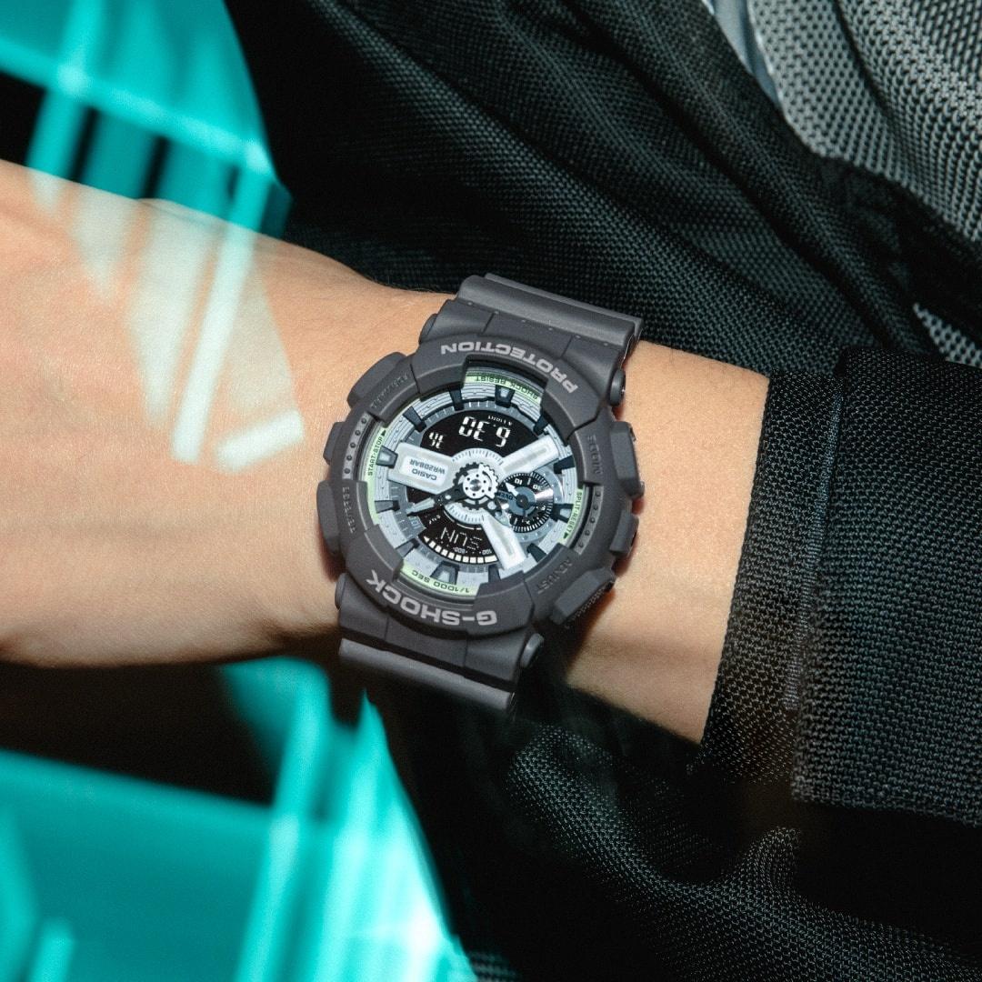 G-SHOCK GA-110HD-8AER G-SHOCK HIDDEN GLOW G-SHOCK Original sportowy zegarek szary - miniatura 5