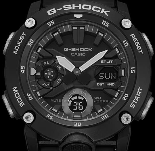 G-SHOCK GA-2000S-1AER zegarek czarny sportowy G-SHOCK pasek