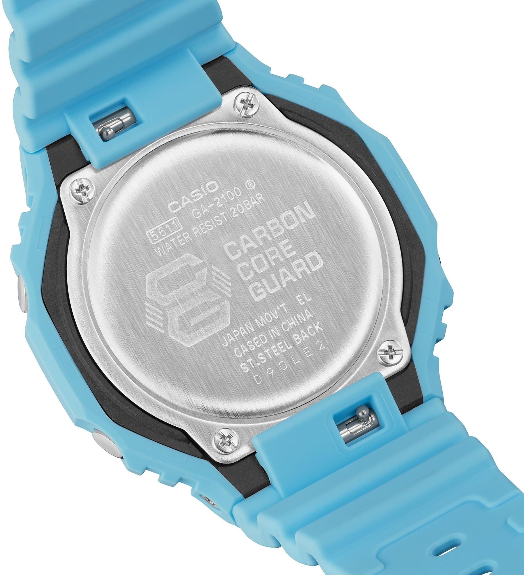 G-SHOCK GA-2100-2A2ER Turquoise Blue TONE ON TONE zegarek sportowy G-SHOCK Original - miniatura 5