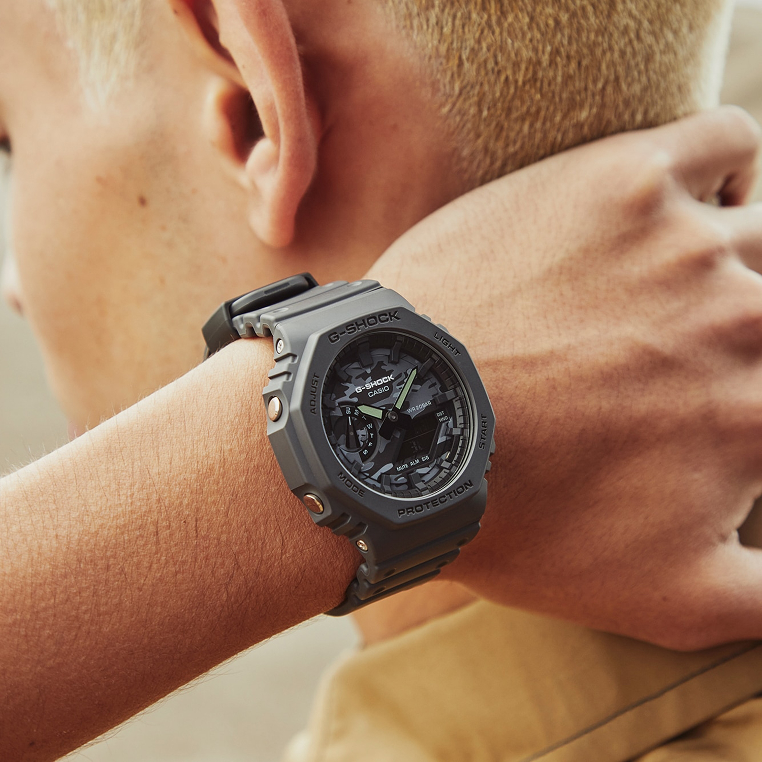 G-SHOCK GA-2100CA-8AER zegarek czarny sportowy G-SHOCK pasek - miniatura 5