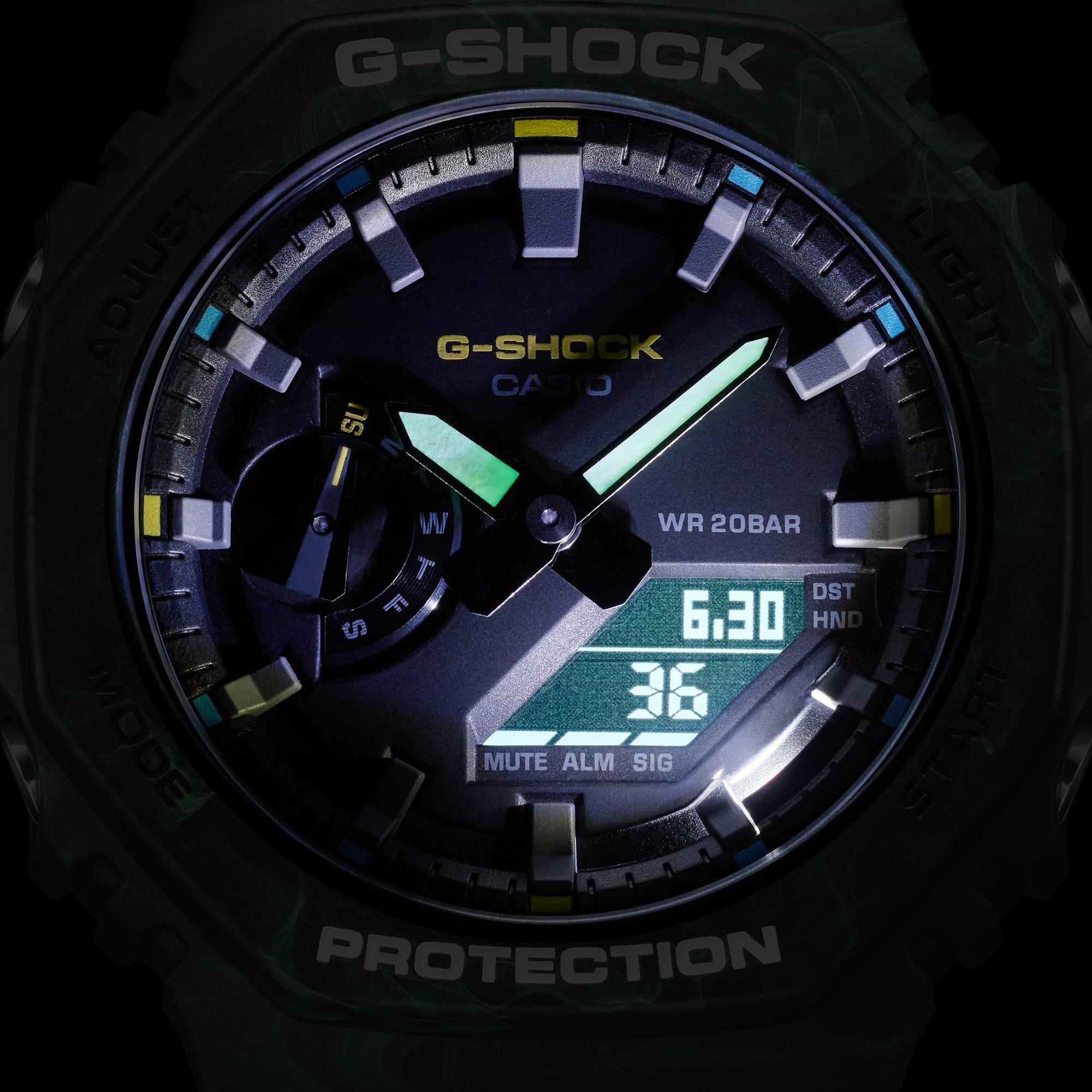 G-SHOCK GA-2100FR-3AER zegarek zielony sportowy G-SHOCK Original pasek