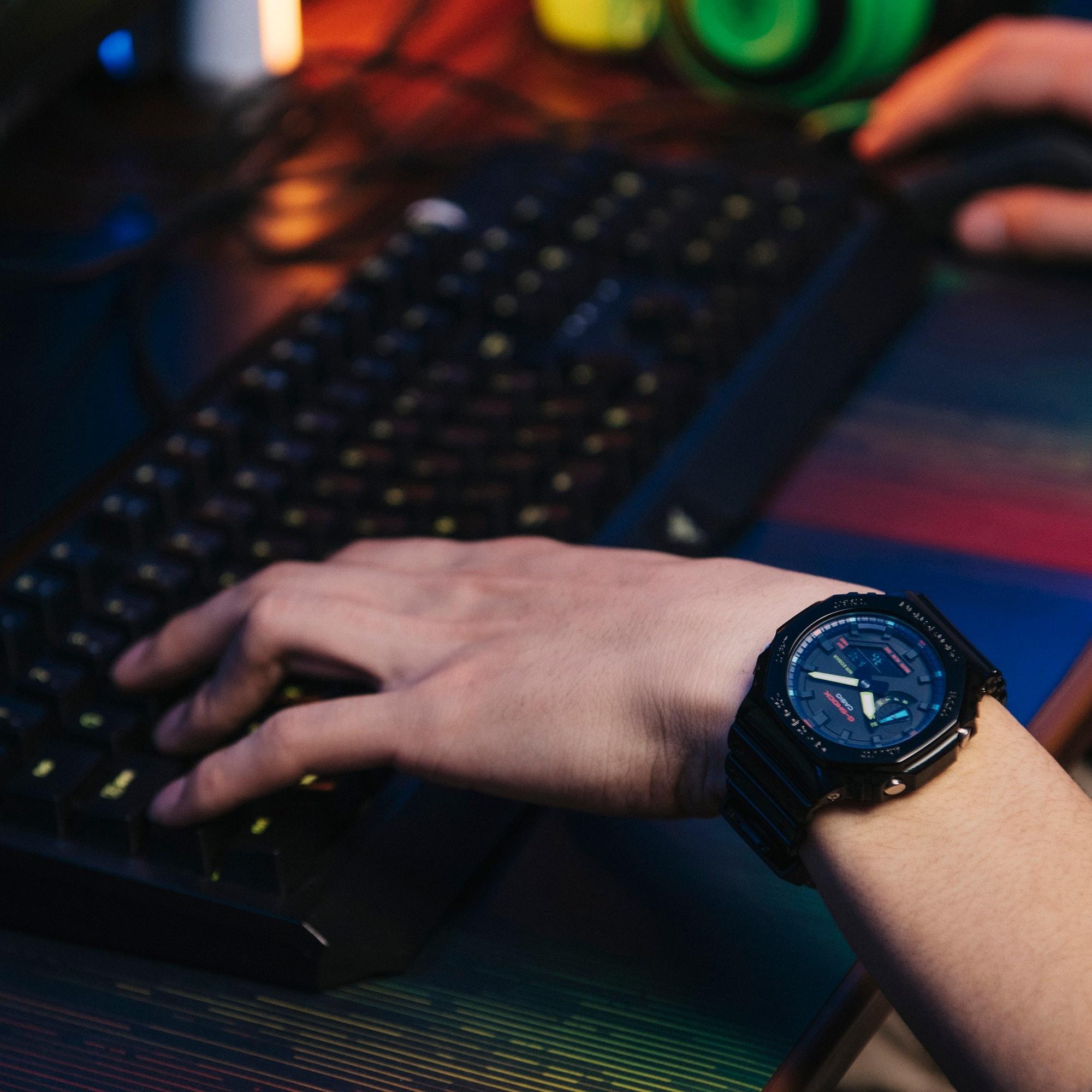 G-SHOCK GA-2100RGB-1AER G-SHOCK Original G-SHOCK VIRTUAL RAINBOW zegarek męski sportowy mineralne - miniatura 8