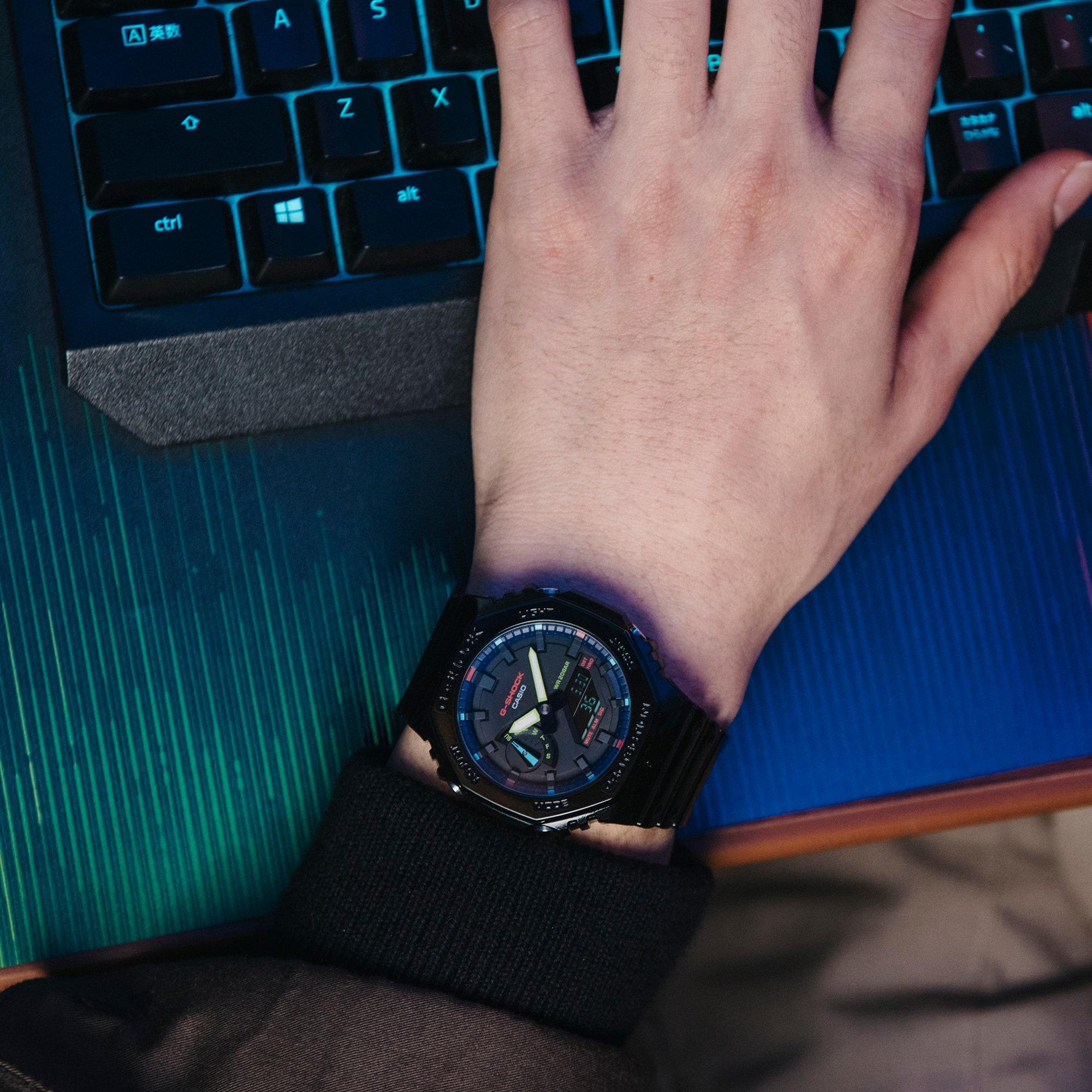 G-SHOCK GA-2100RGB-1AER G-SHOCK Original G-SHOCK VIRTUAL RAINBOW zegarek męski sportowy mineralne - miniatura 9