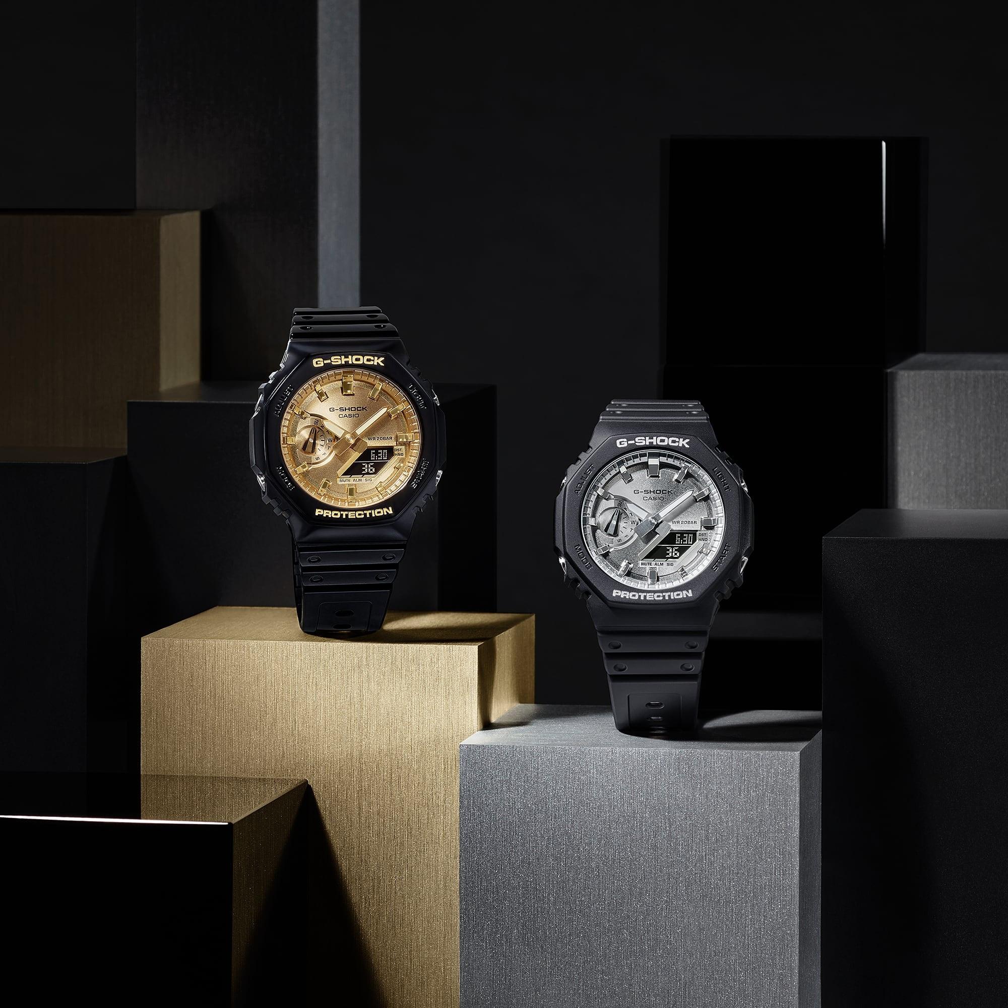 G-SHOCK GA-2100SB-1AER G-SHOCK MATTE BLACK AND SILVER G-SHOCK Original sportowy zegarek czarny - miniatura 9