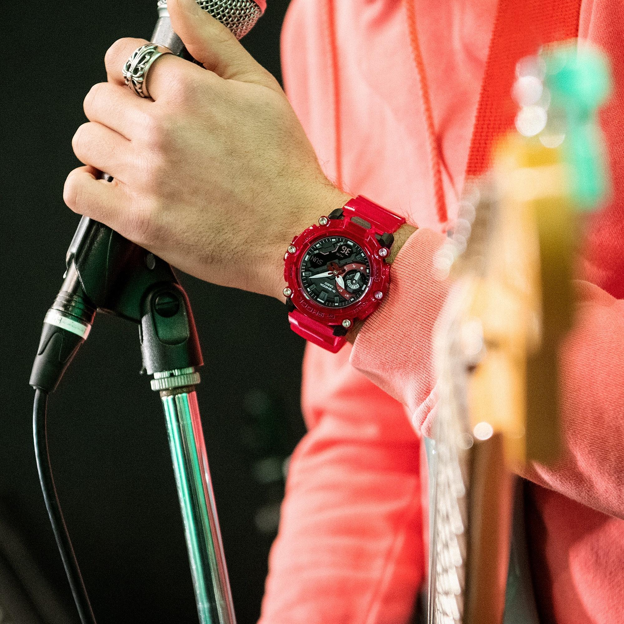 G-SHOCK GA-2200SKL-4AER zegarek czerwony sportowy G-SHOCK Original pasek