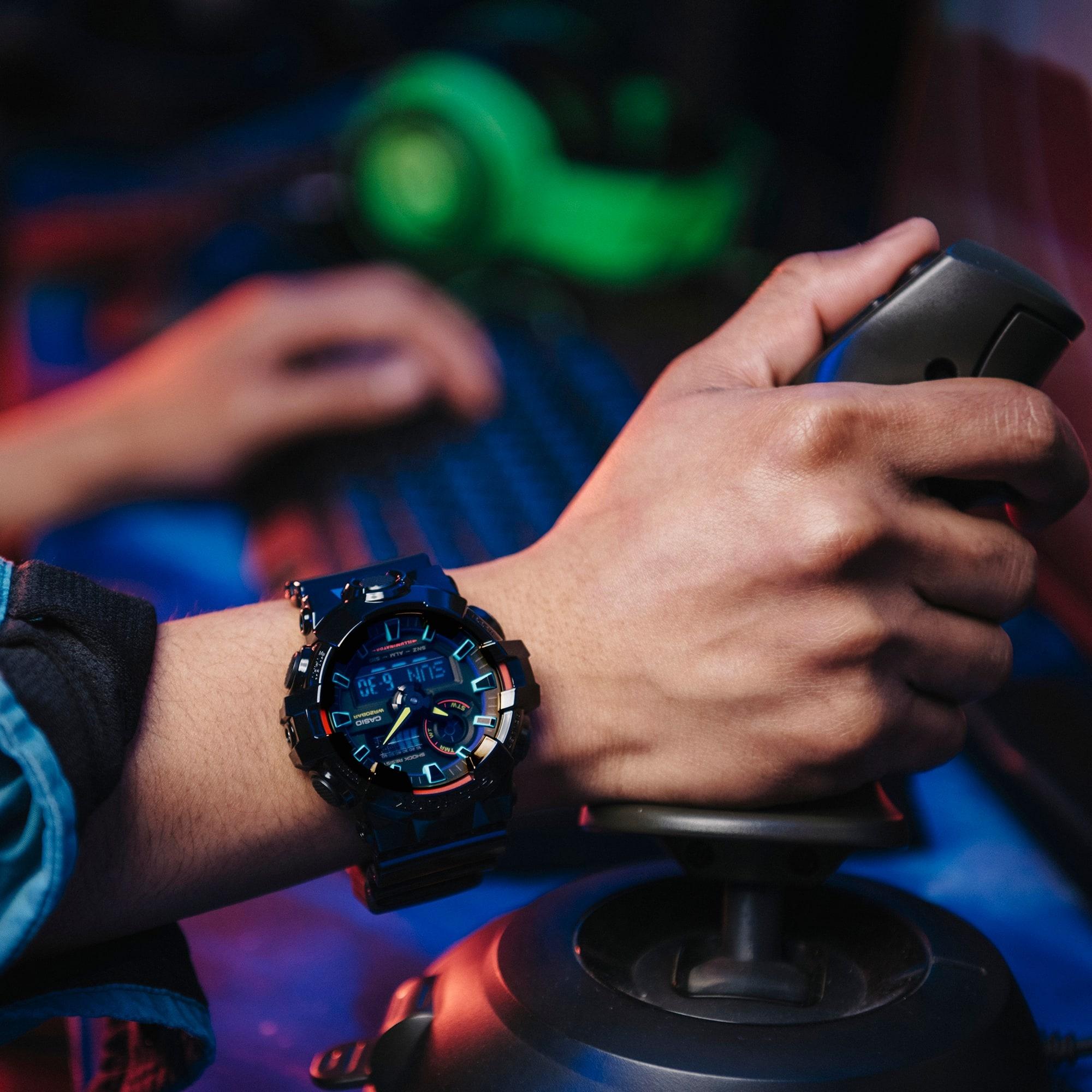 G-SHOCK GA-700RGB-1AER G-SHOCK Original G-SHOCK VIRTUAL RAINBOW zegarek męski sportowy mineralne - miniatura 8