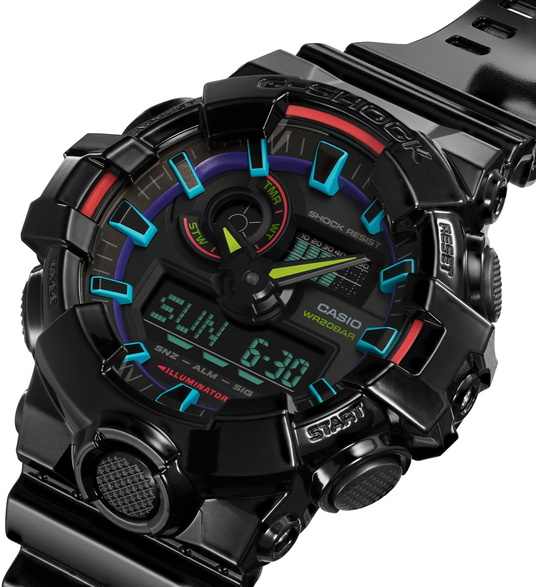 G-SHOCK GA-700RGB-1AER męski zegarek G-SHOCK Original pasek - miniatura 5