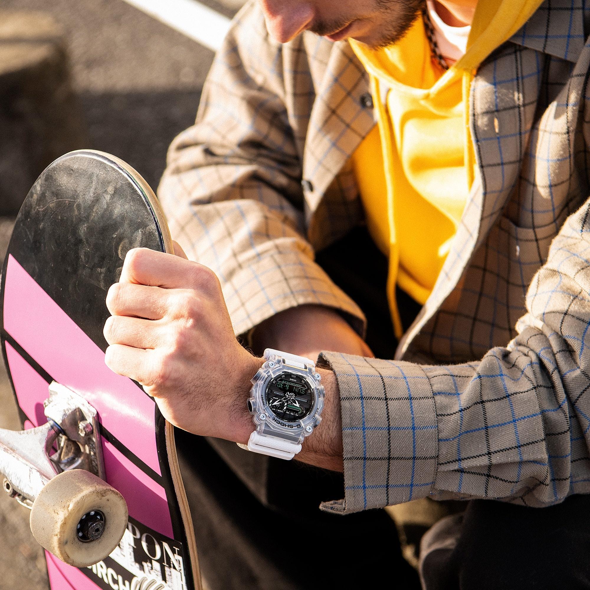 G-SHOCK GA-900SKL-7AER zegarek bezbarwny sportowy G-SHOCK Original pasek