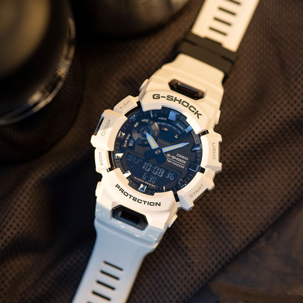 G-SHOCK GBA-900-7AER zegarek biały sportowy Budzik pasek