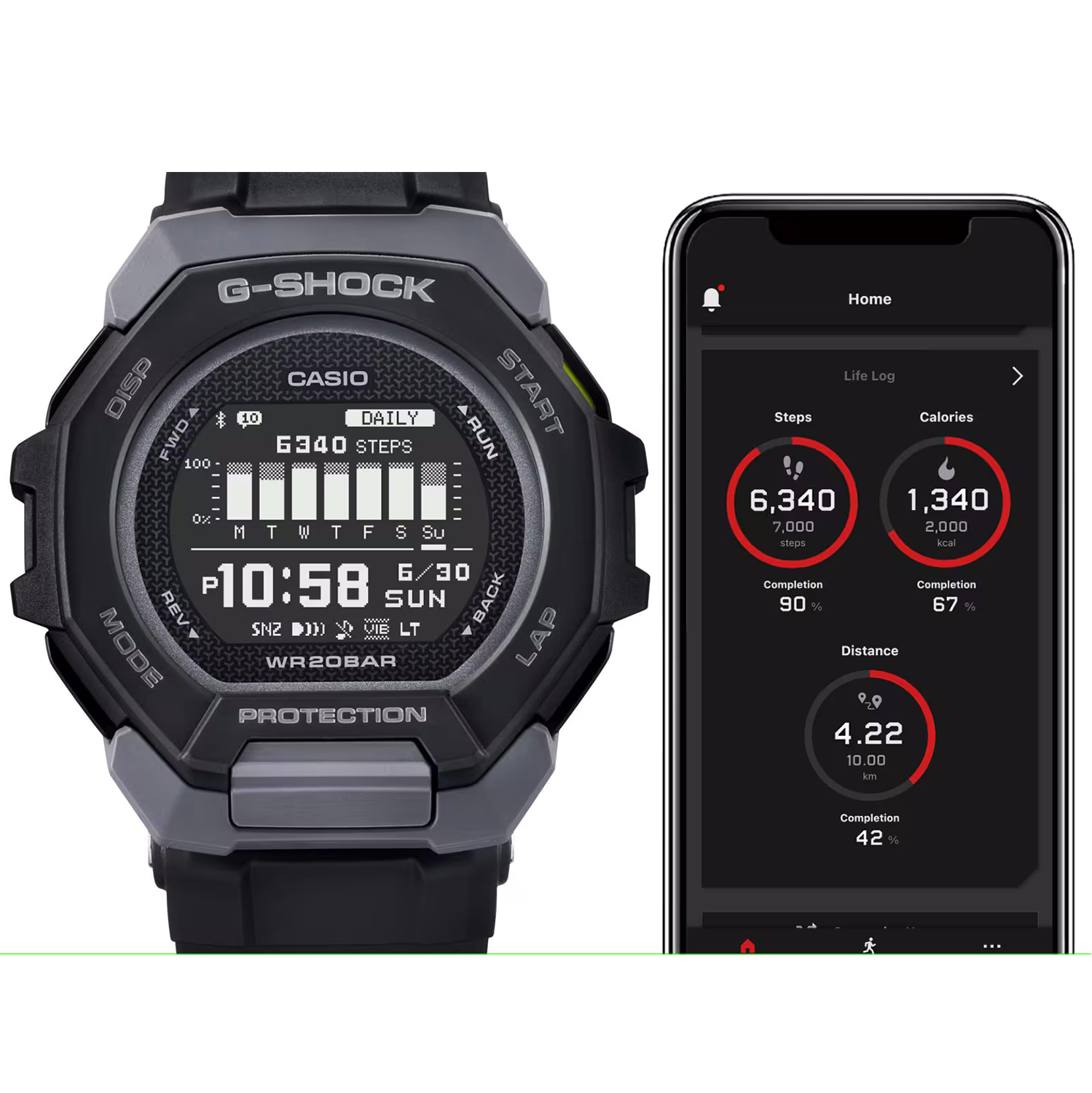 G-SHOCK GBD-300-9ER G-SQUAD BLUETOOTH SYNC STEP TRACKER G-SHOCK G-SQUAD sportowy zegarek żółty