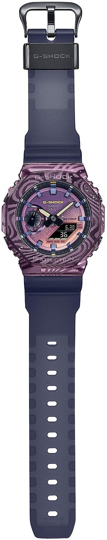 G-SHOCK GM-2100MWG-1AER Milky Way Galaxy G-SHOCK Original sportowy zegarek fioletowy - miniatura 3