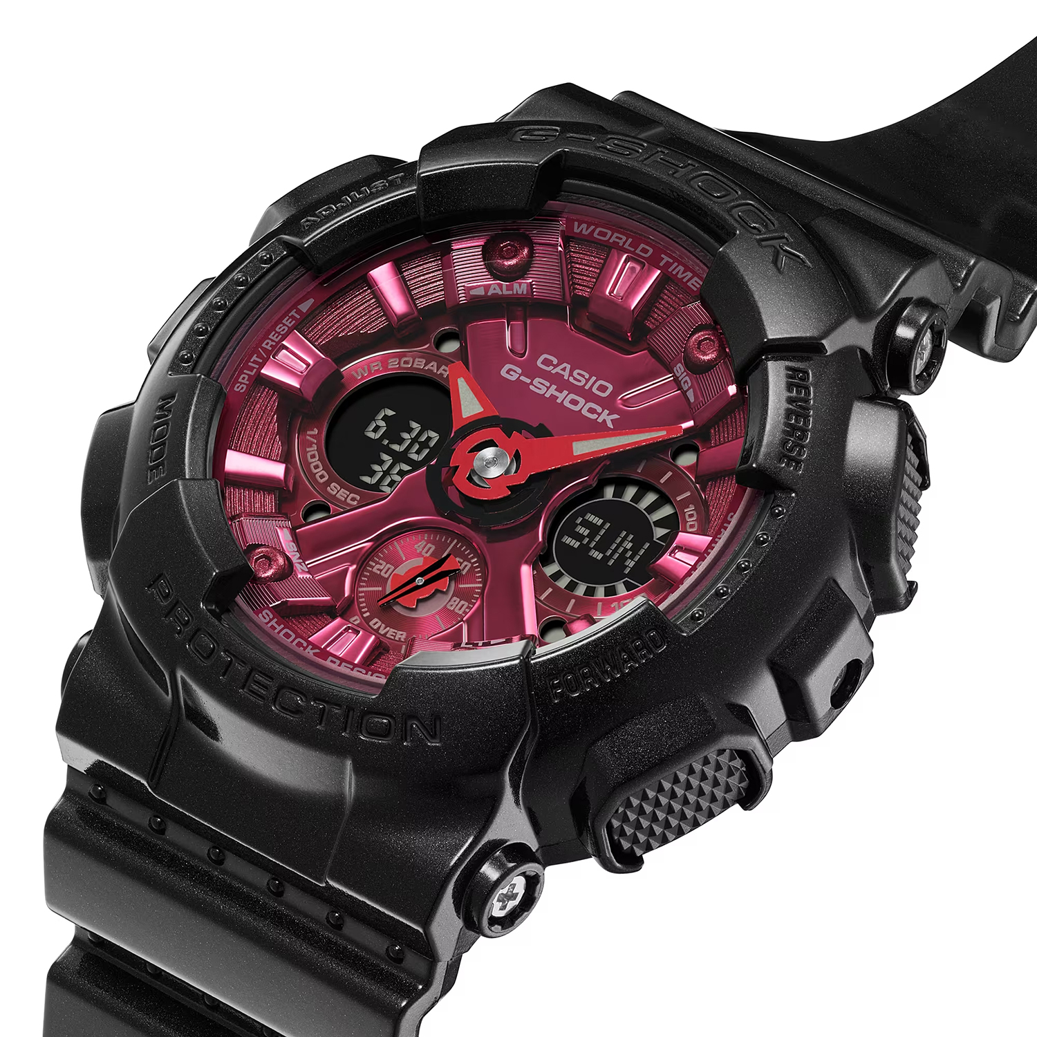 G-SHOCK GMA-S120RB-1AER G-SHOCK BLACK RED G-SHOCK Original sportowy zegarek czarny - miniatura 5