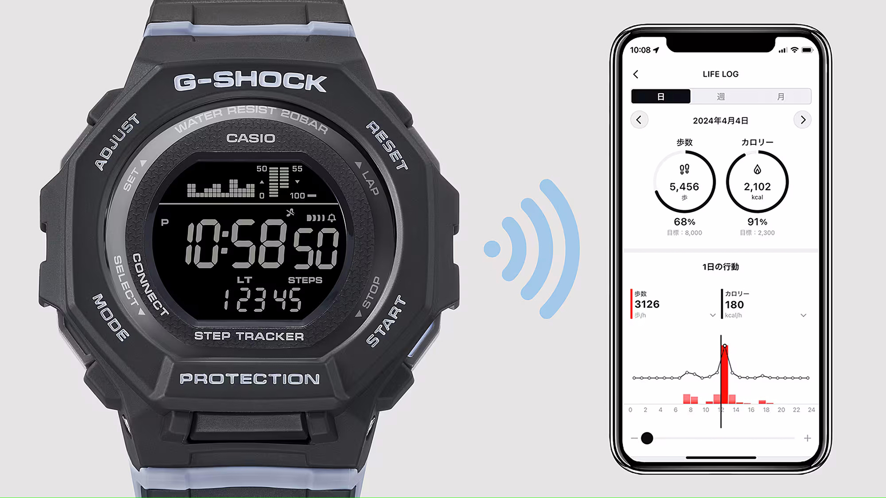 G-SHOCK GMD-B300-1ER zegarek zielony sportowy G-SHOCK Original pasek - miniatura 3