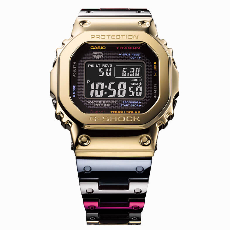 G-SHOCK GMW-B5000TR-9ER zegarek srebrny sportowy CASIO RETRO Maxi pasek