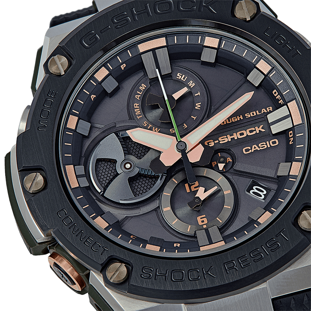 G-SHOCK GST-B100GA-1AER smartwatch srebrny sportowy G-SHOCK G-STEEL pasek - miniatura 2