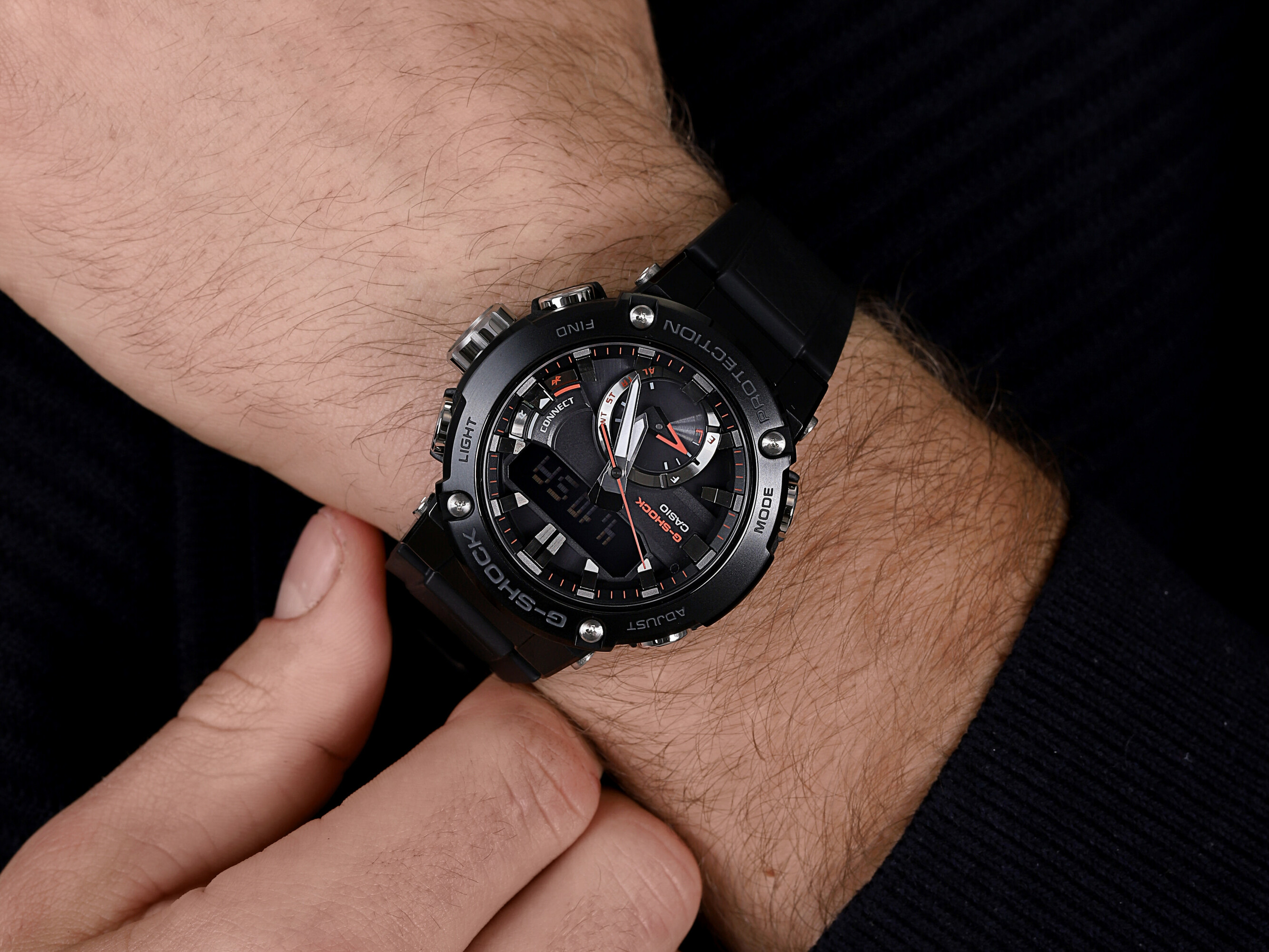 G-SHOCK GST-B200B-1AER zegarek czarny sportowy G-SHOCK G-STEEL pasek