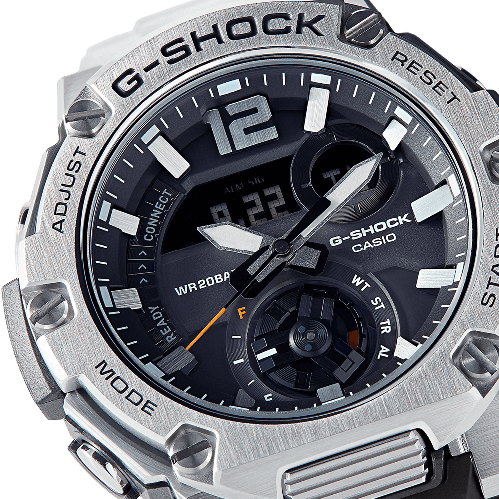 G-Shock GST-B300E-5AER G-SHOCK G-STEEL sportowy zegarek srebrny