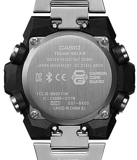 G-SHOCK GST-B400D-1AER zegarek męski G-SHOCK G-STEEL srebrny
