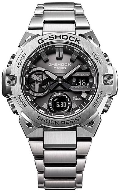 G-SHOCK GST-B400D-1AER zegarek męski G-SHOCK G-STEEL srebrny