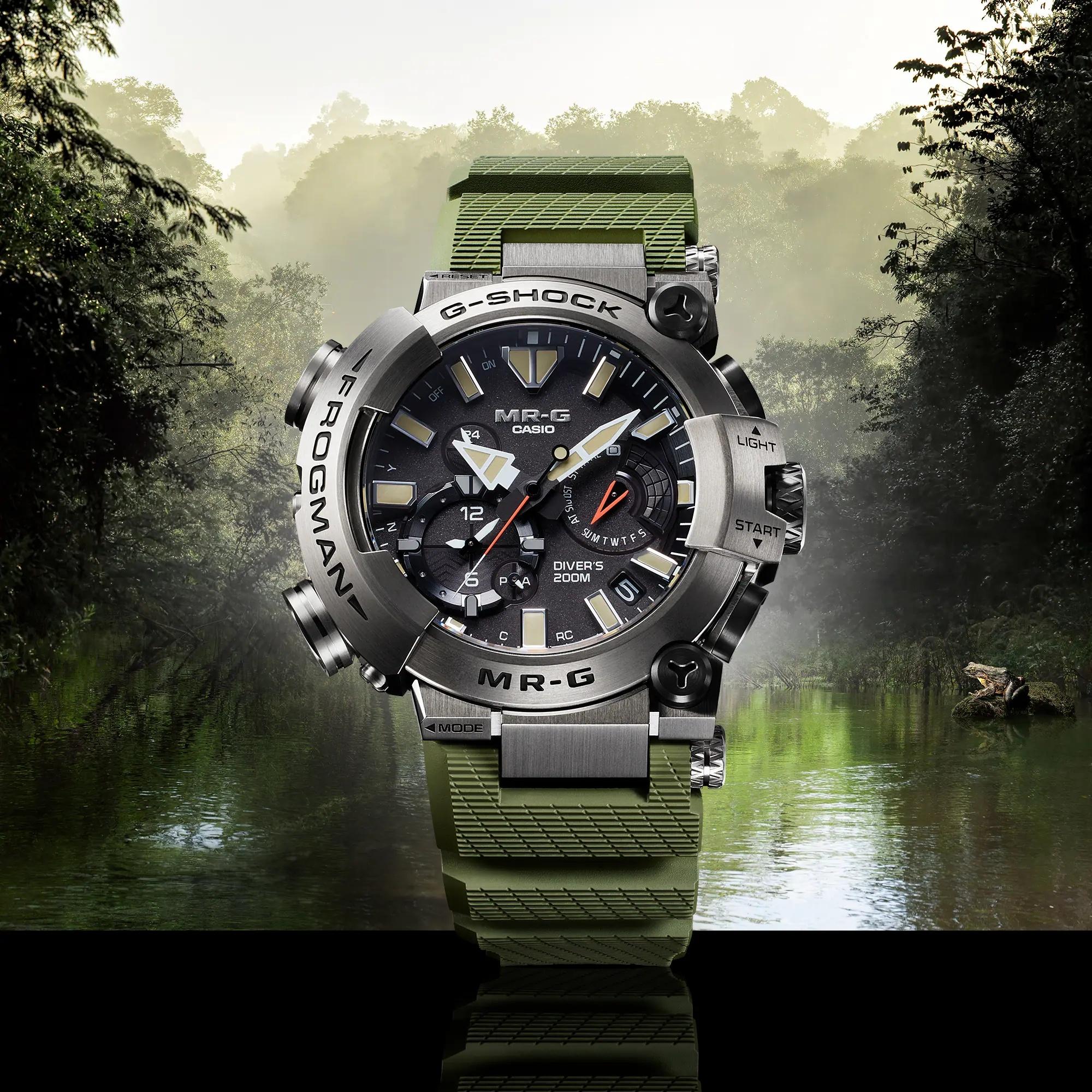 G-SHOCK MRG-BF1000RG-3ADR G-SHOCK MR-G Frogman zegarek męski szafirowe - miniatura 8